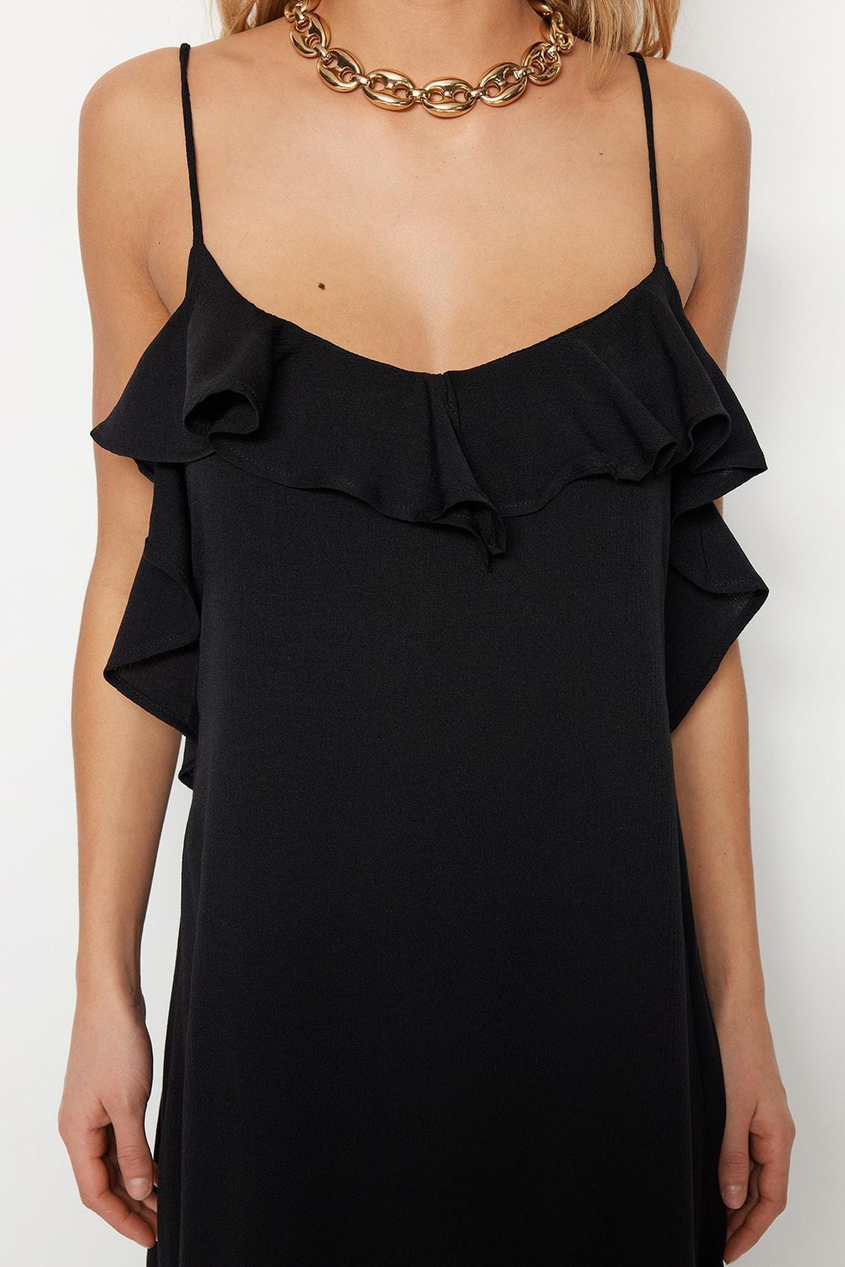 Black Halter Neck Beach Dress, , large image number 6