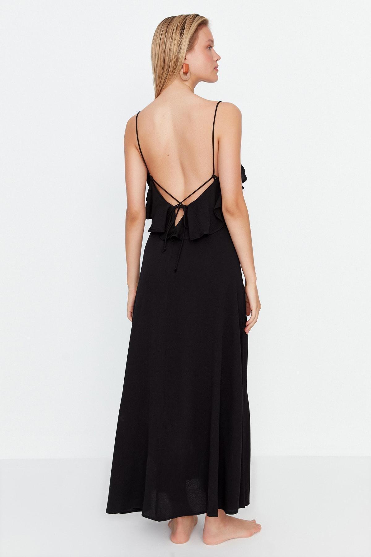 Black Halter Neck Beach Dress, , large image number 7