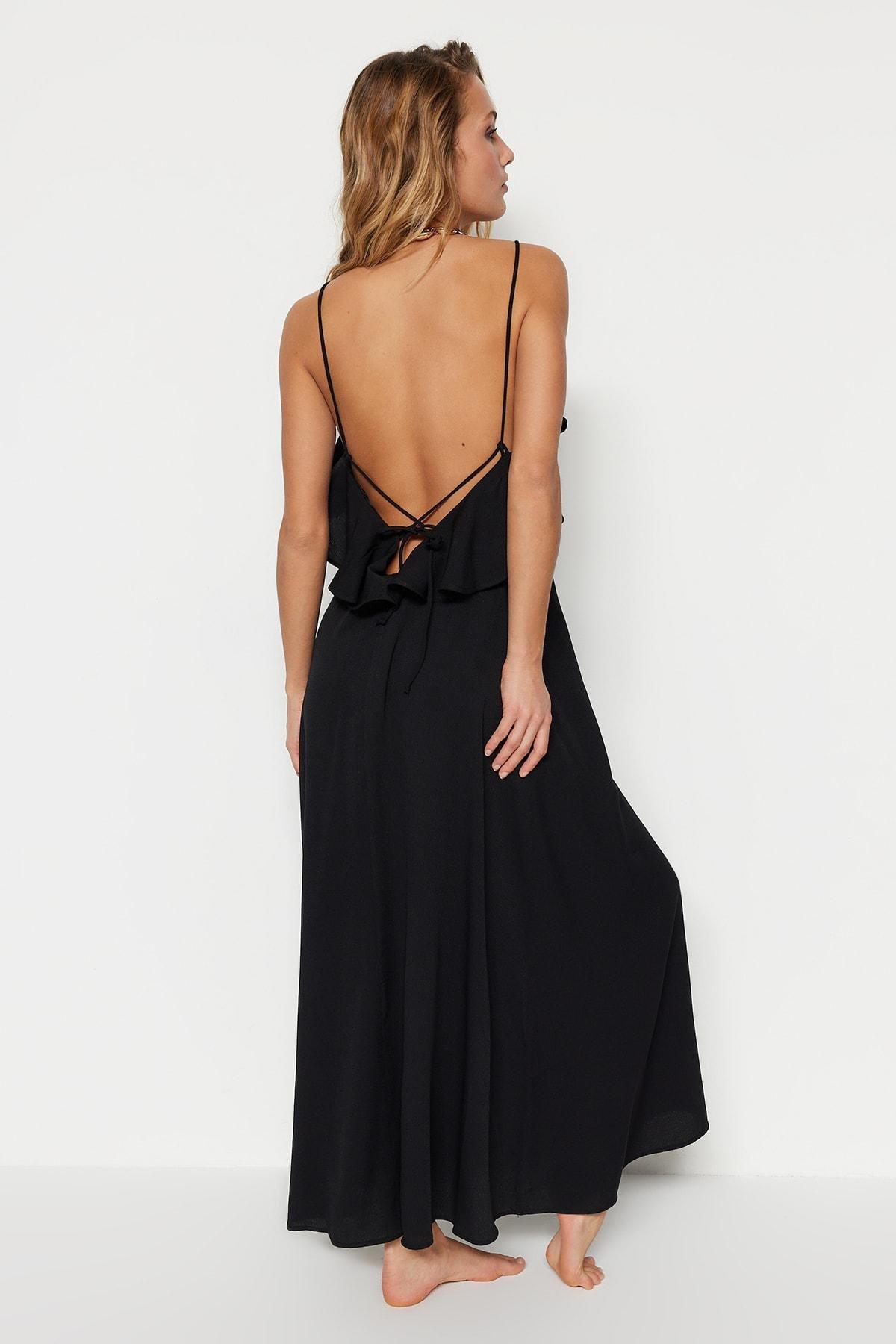 Black Halter Neck Beach Dress, , large image number 10