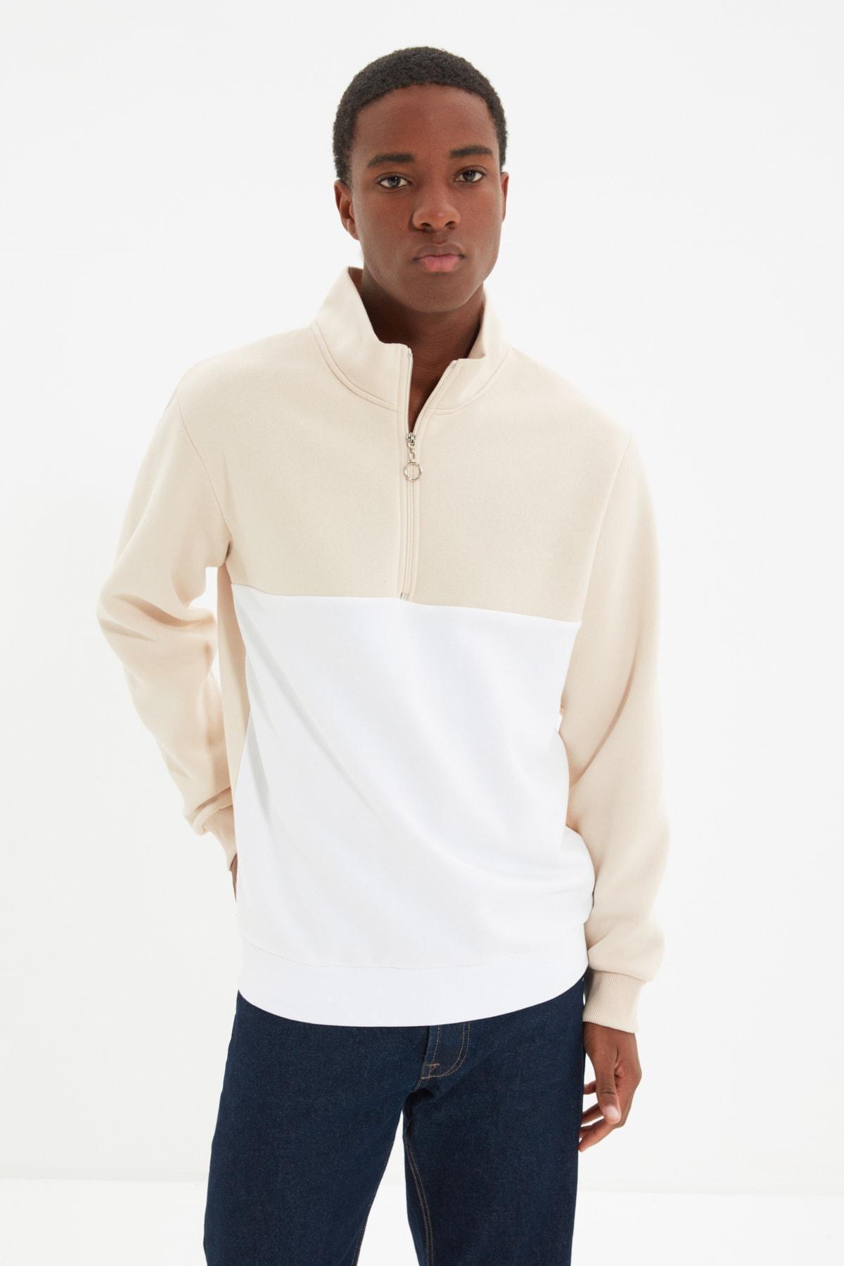 Beige Regular Sweatshirt, Beige, large image number 0