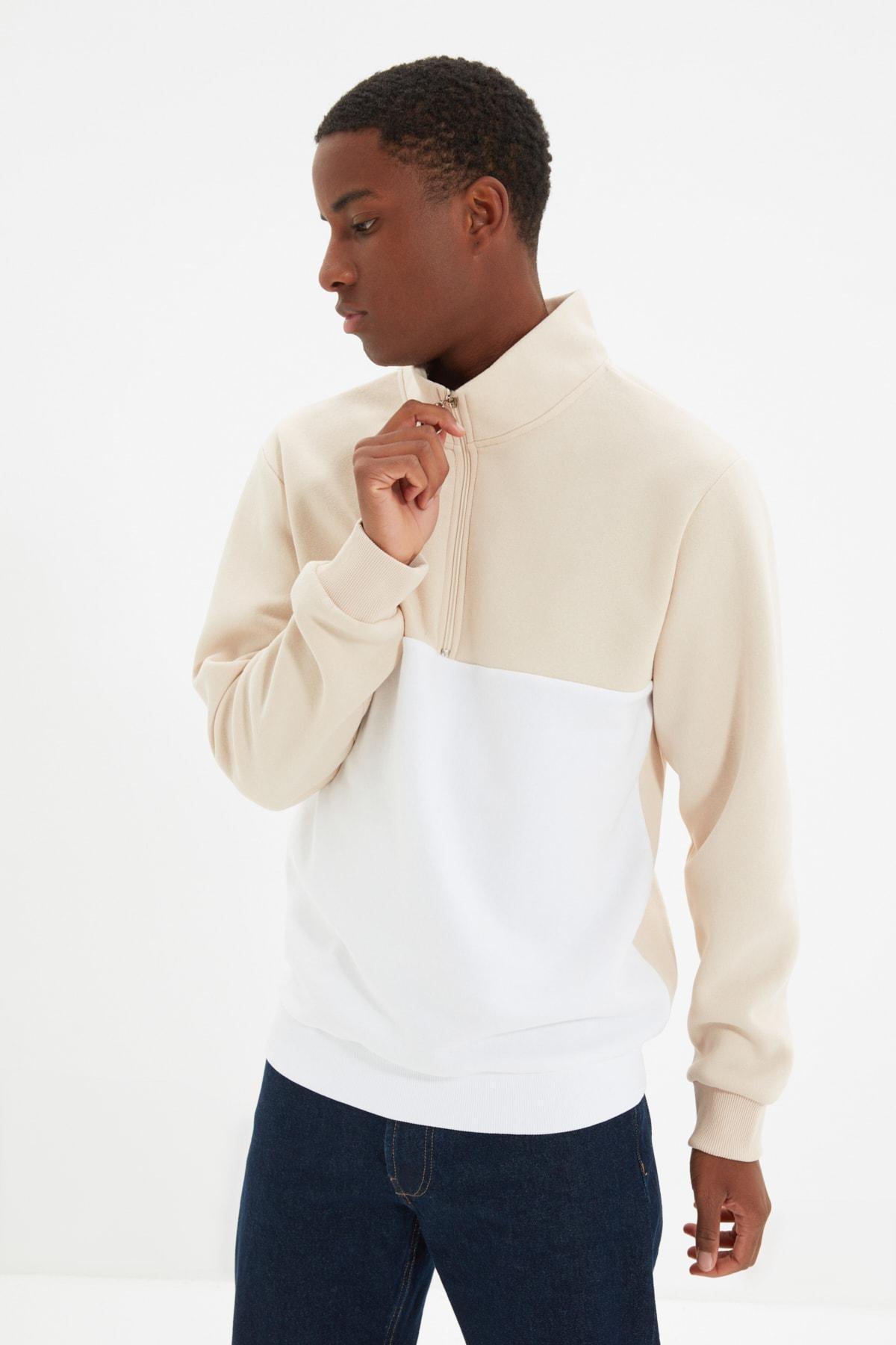 Beige Regular Sweatshirt, Beige, large image number 1