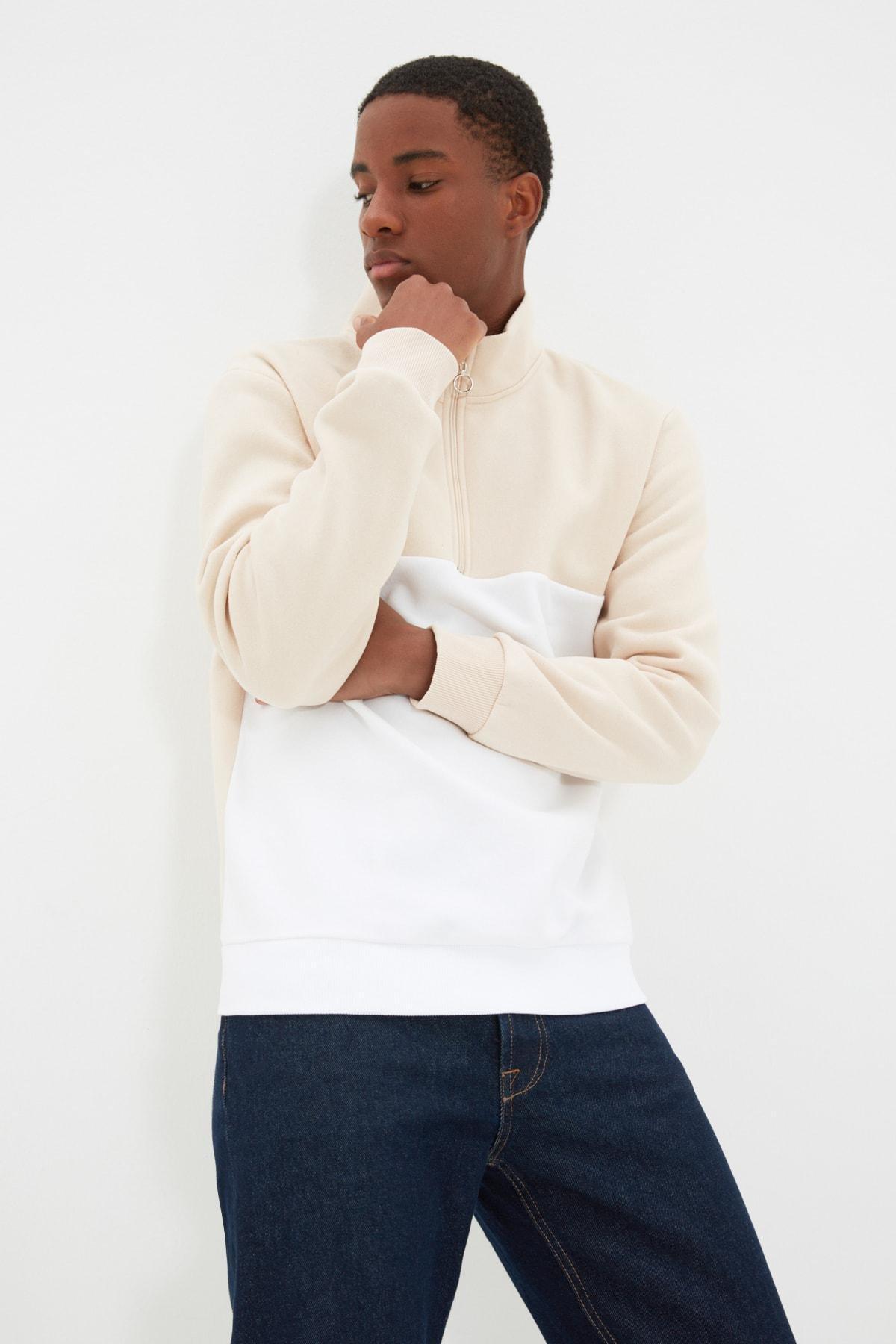 Beige Regular Sweatshirt, Beige, large image number 4
