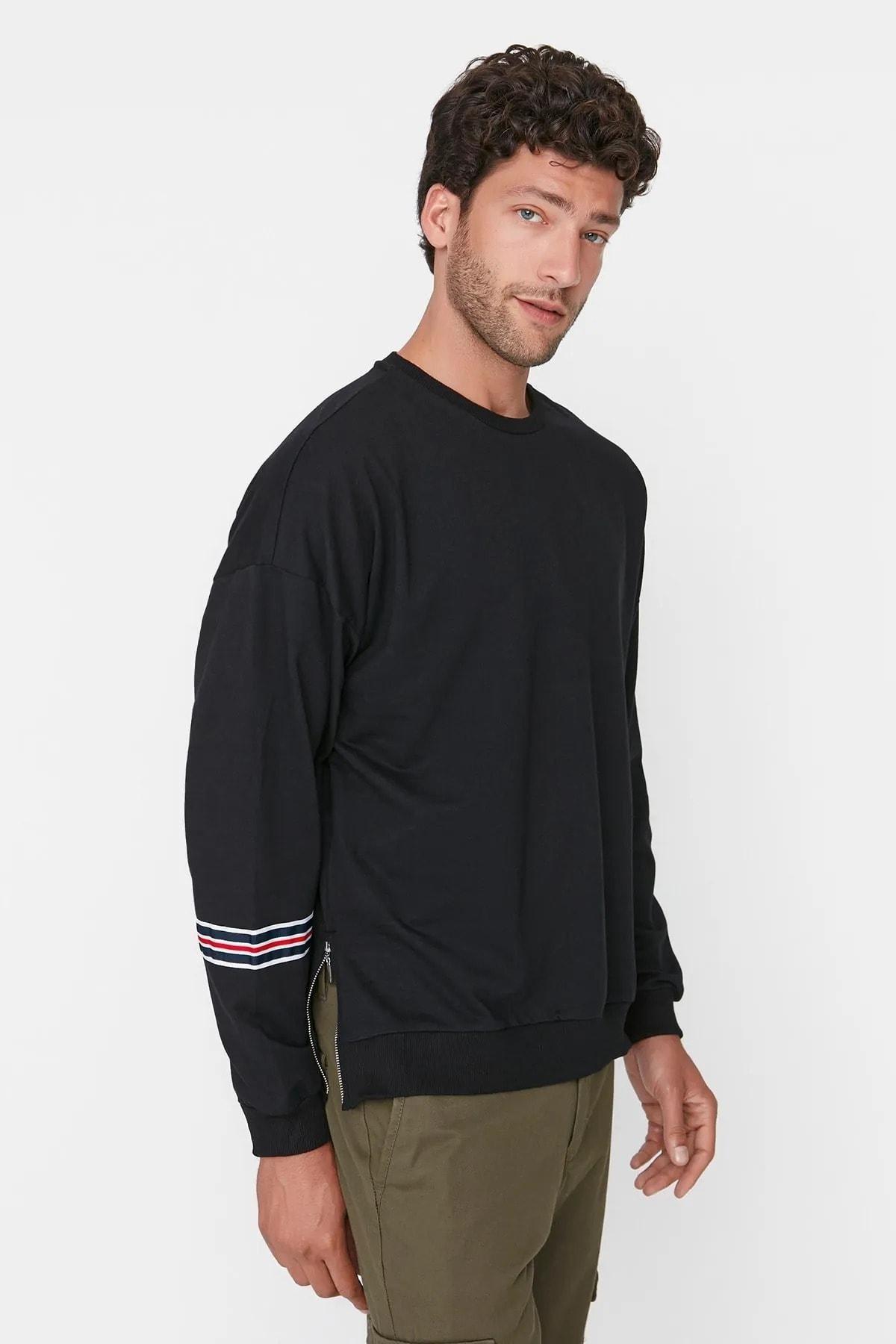 Black Oversize Sweatshirt, , large image number 1