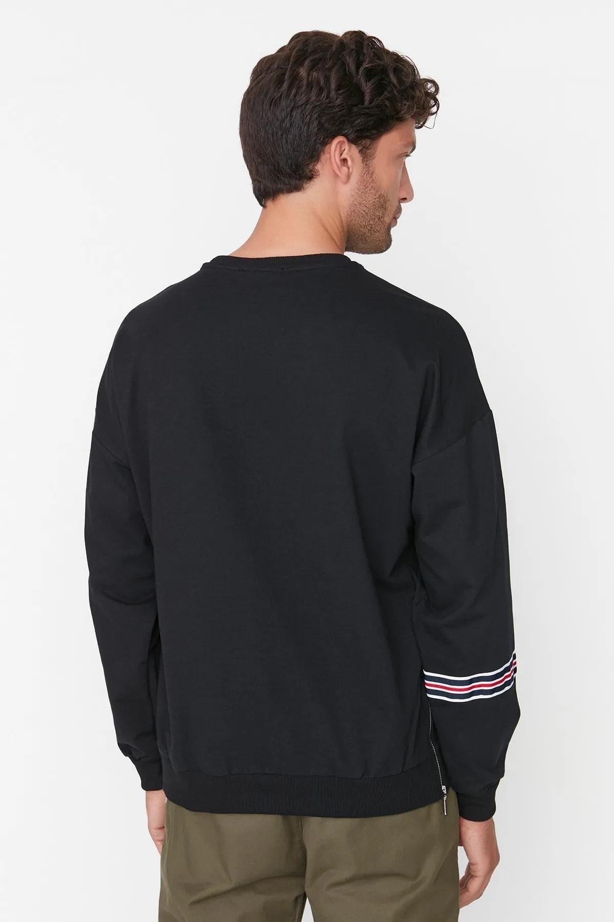 Black Oversize Sweatshirt, , large image number 4