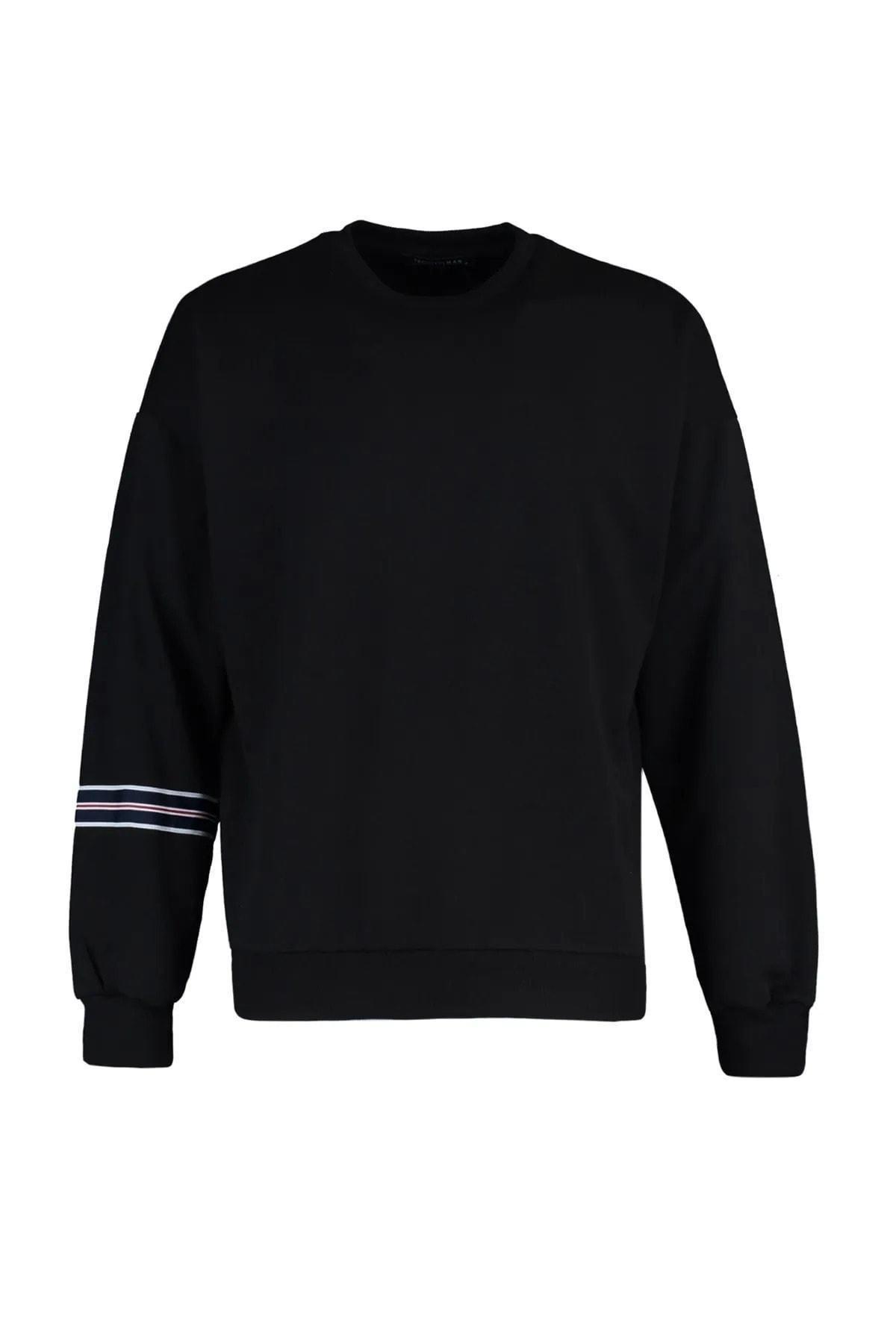 Black Oversize Sweatshirt, , large image number 5