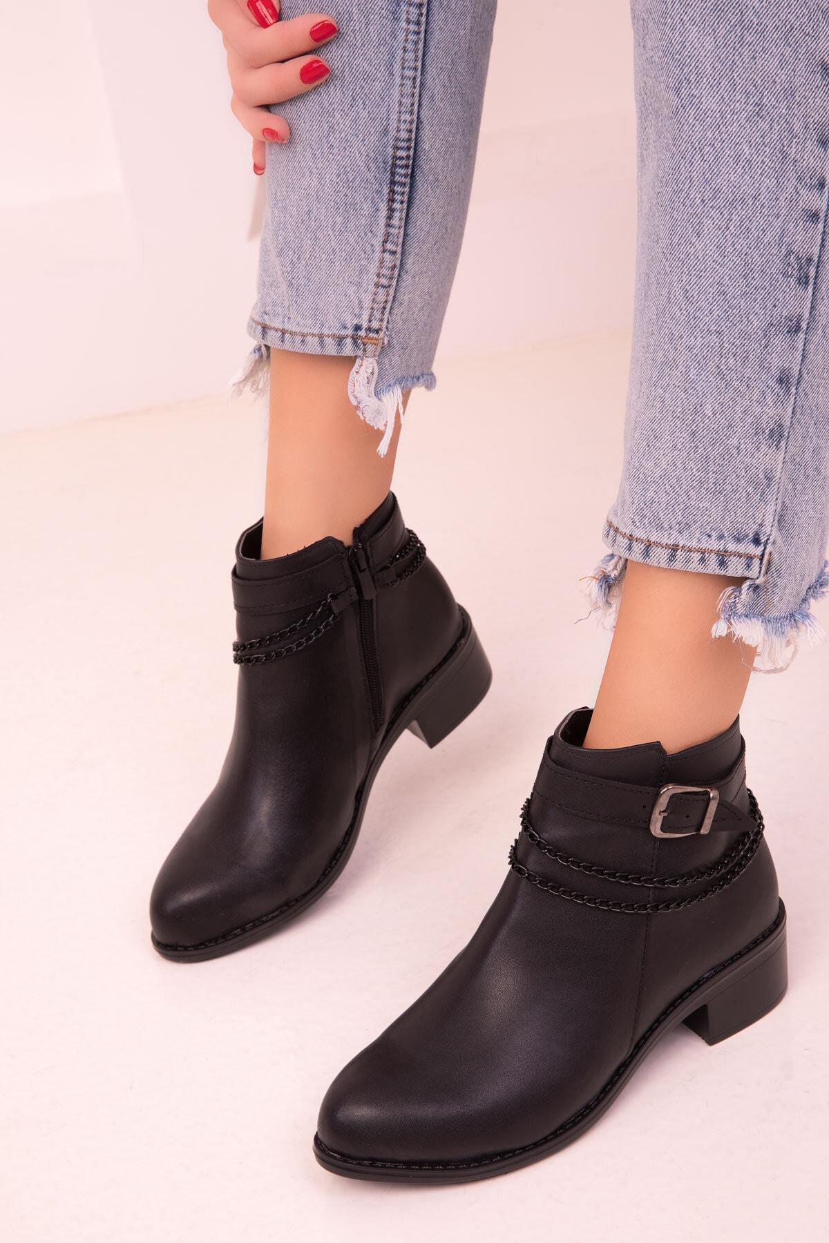 Black Leather Matte Boots, , large image number 2