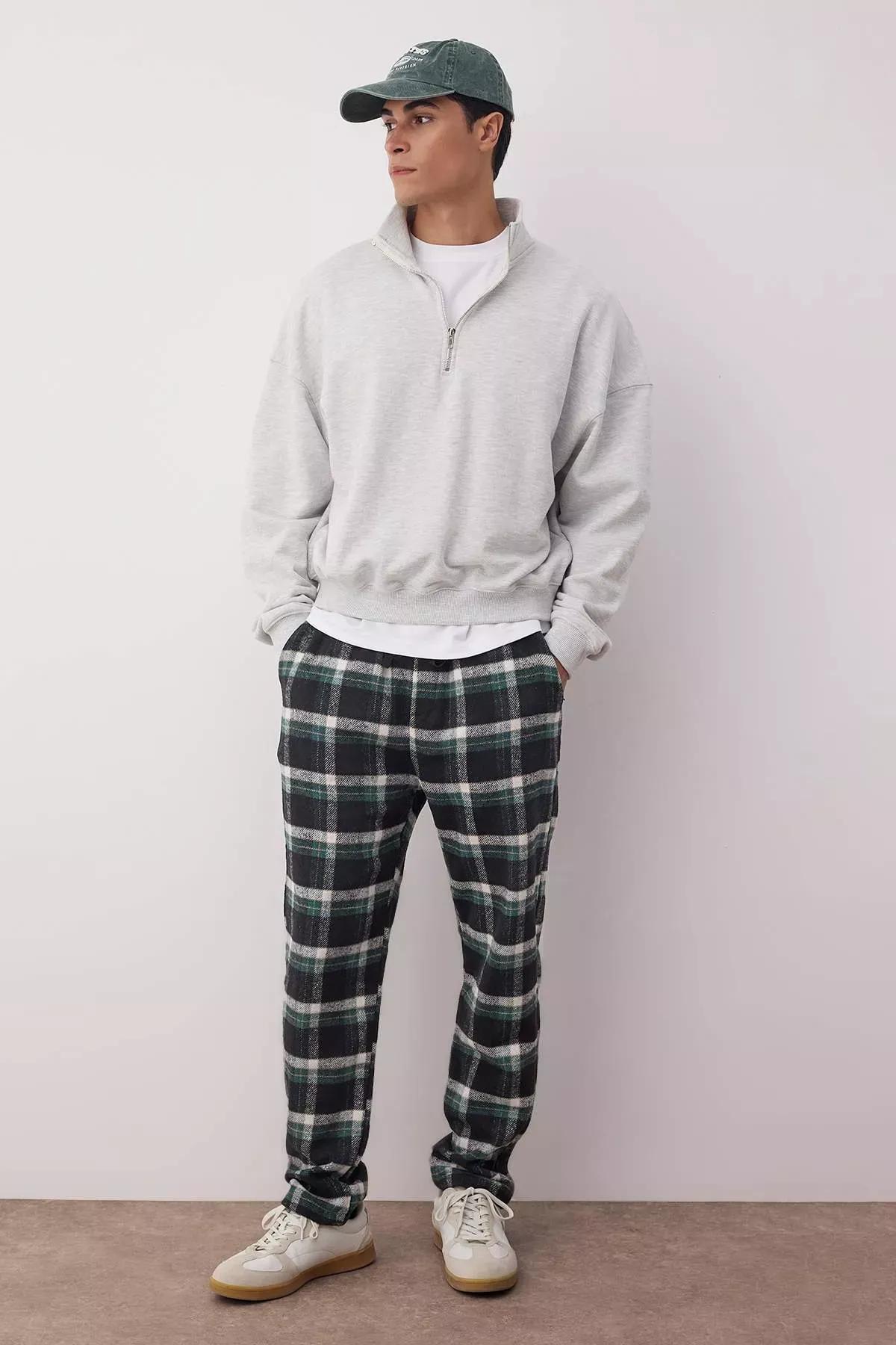 Multicolour Relaxed Pajama Bottoms, Multicolor, medium