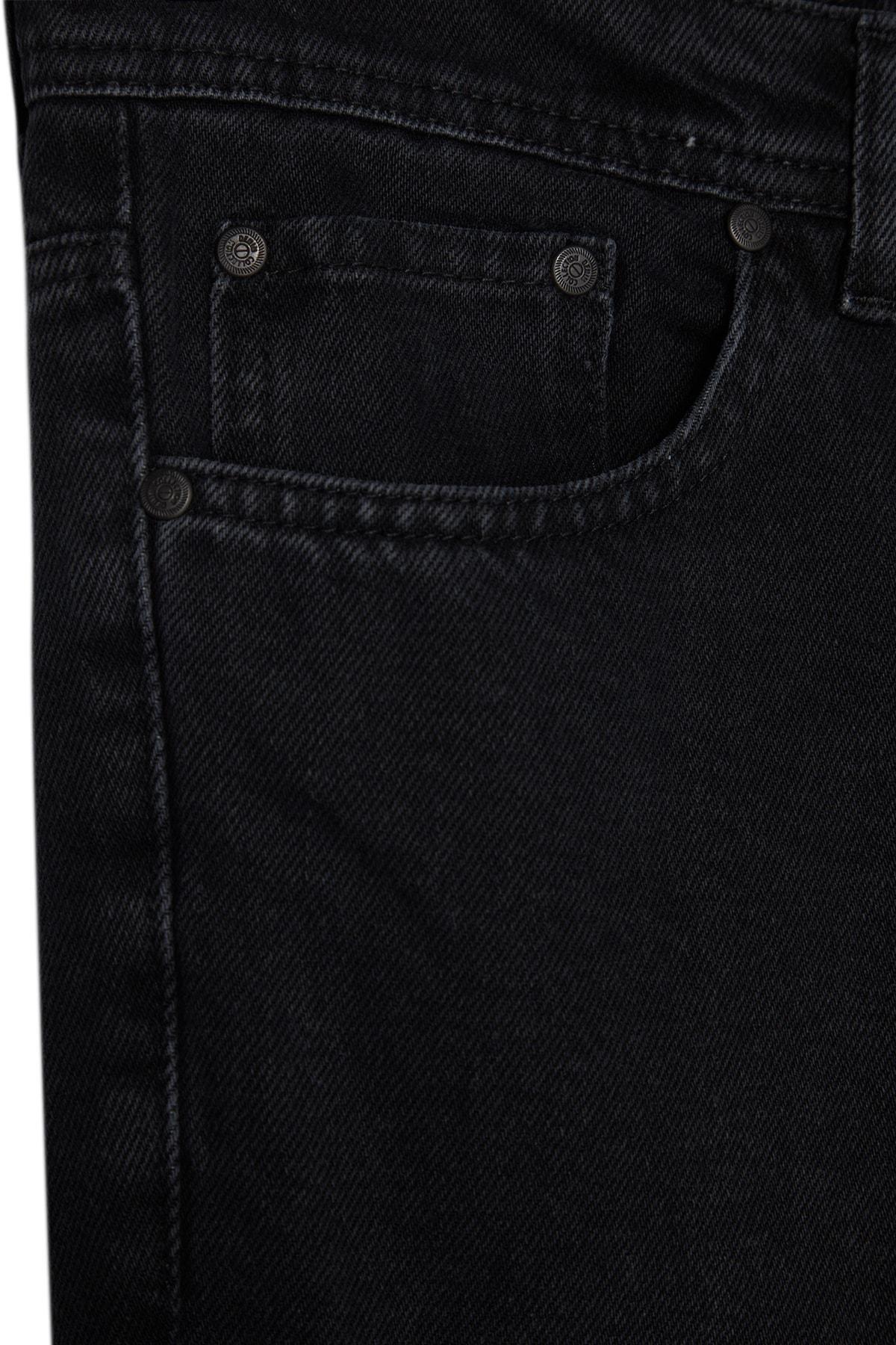 Black Relaxed Mid Waist Jeans, , large image number 6