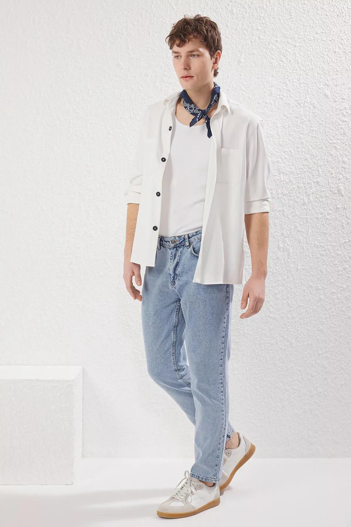 Blue Relax Fit Boyfriend Jeans, , large image number 2