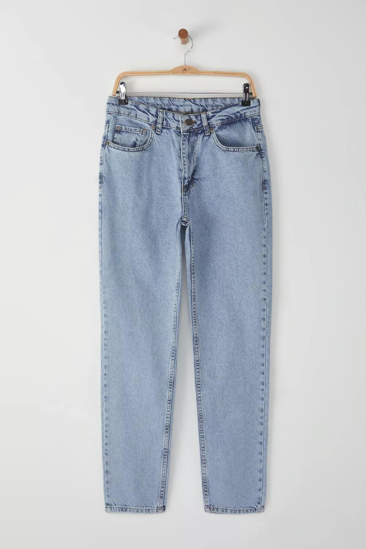 Blue Relax Fit Boyfriend Jeans, , large image number 4