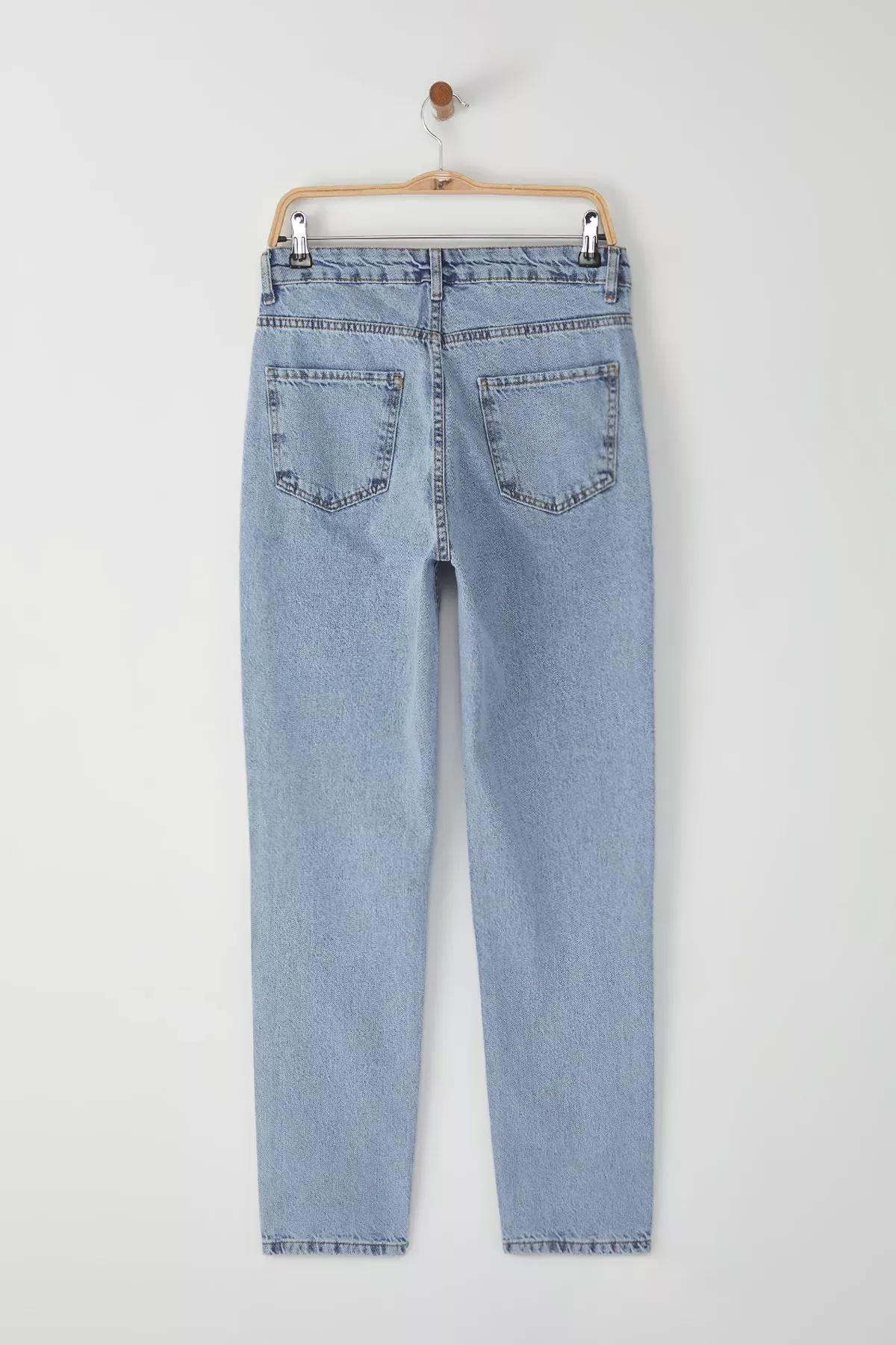 Blue Relax Fit Boyfriend Jeans, , large image number 5