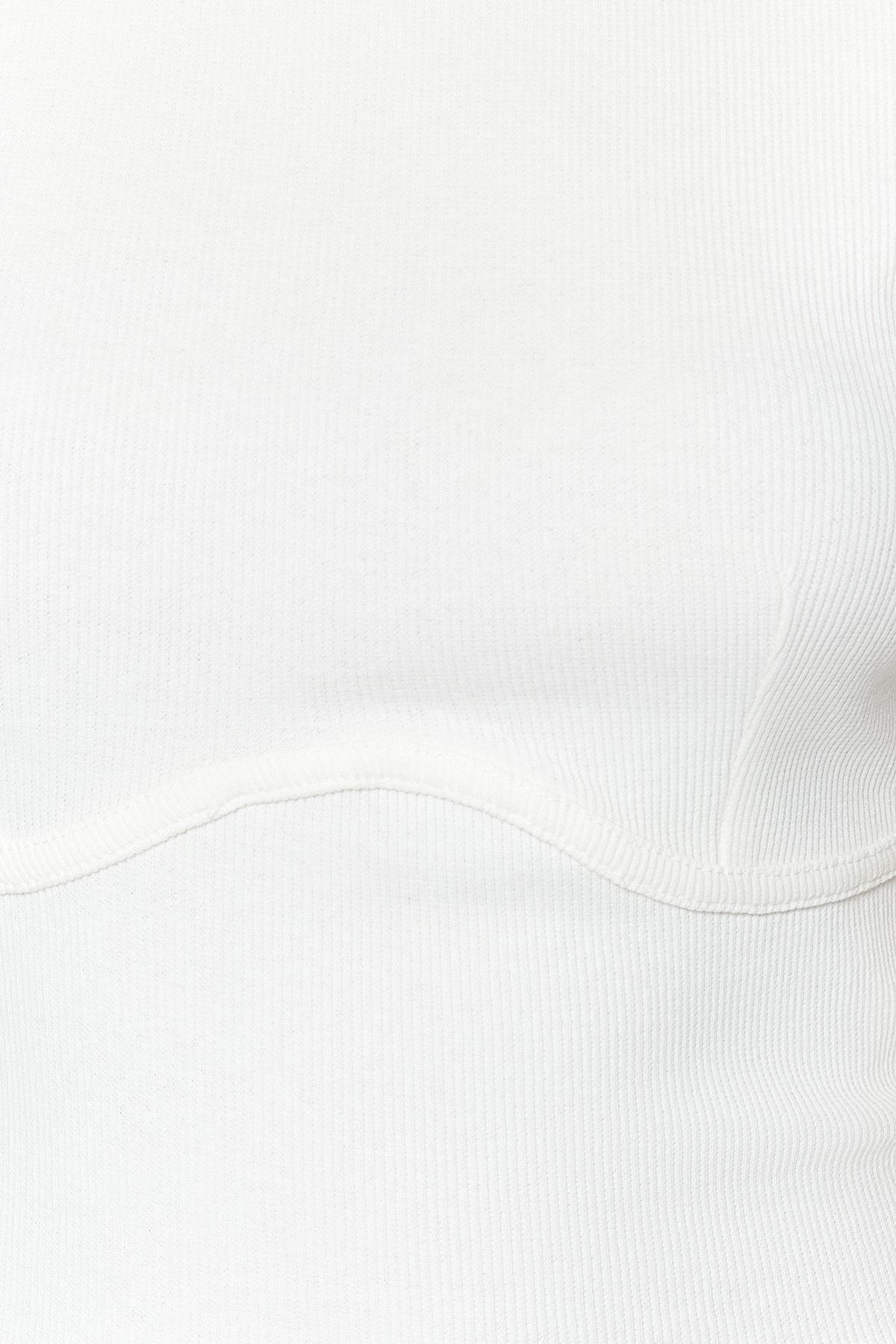 White Crew Neck Blouse, , large image number 5