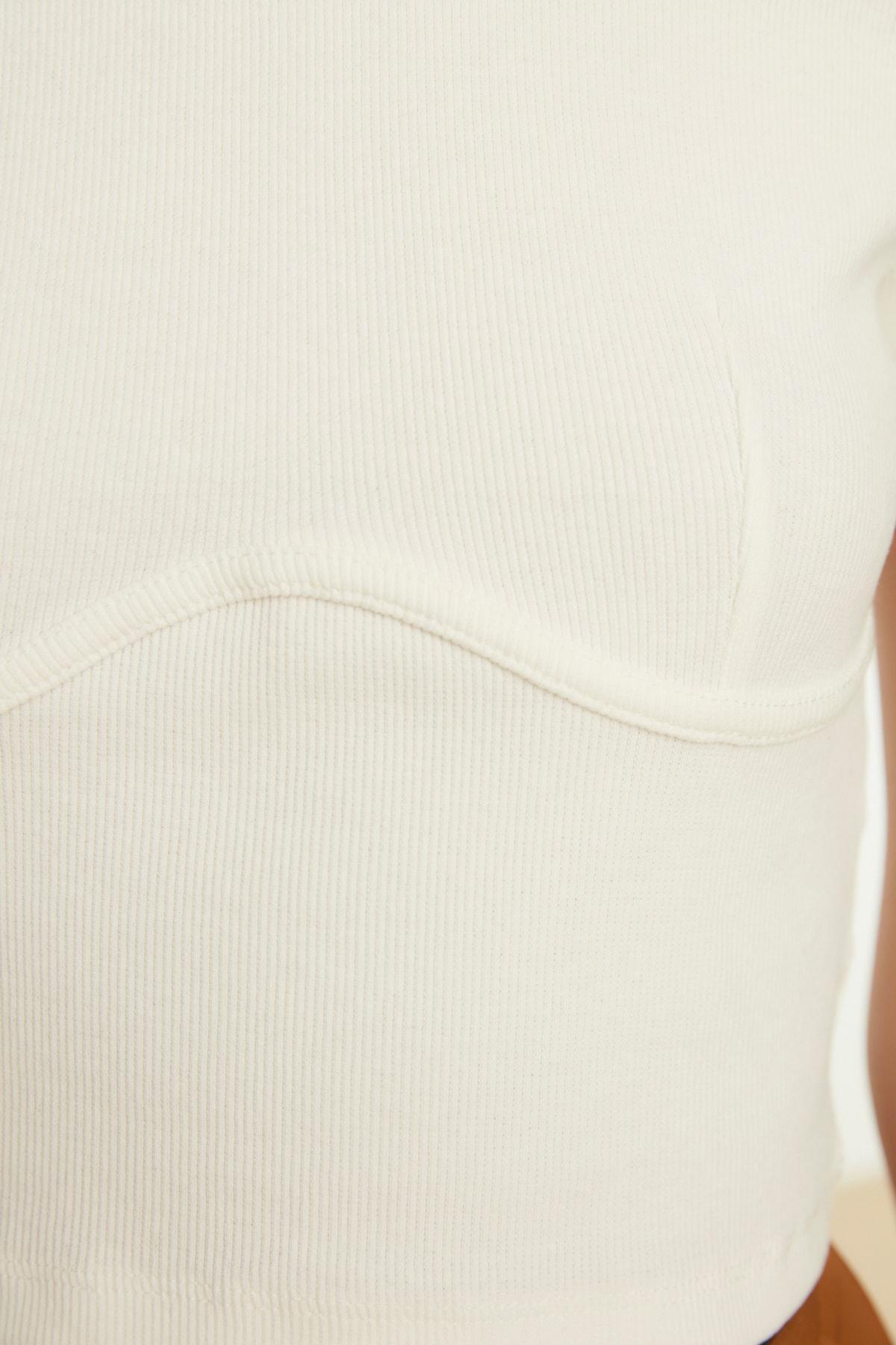 White Crew Neck Blouse, , large image number 7