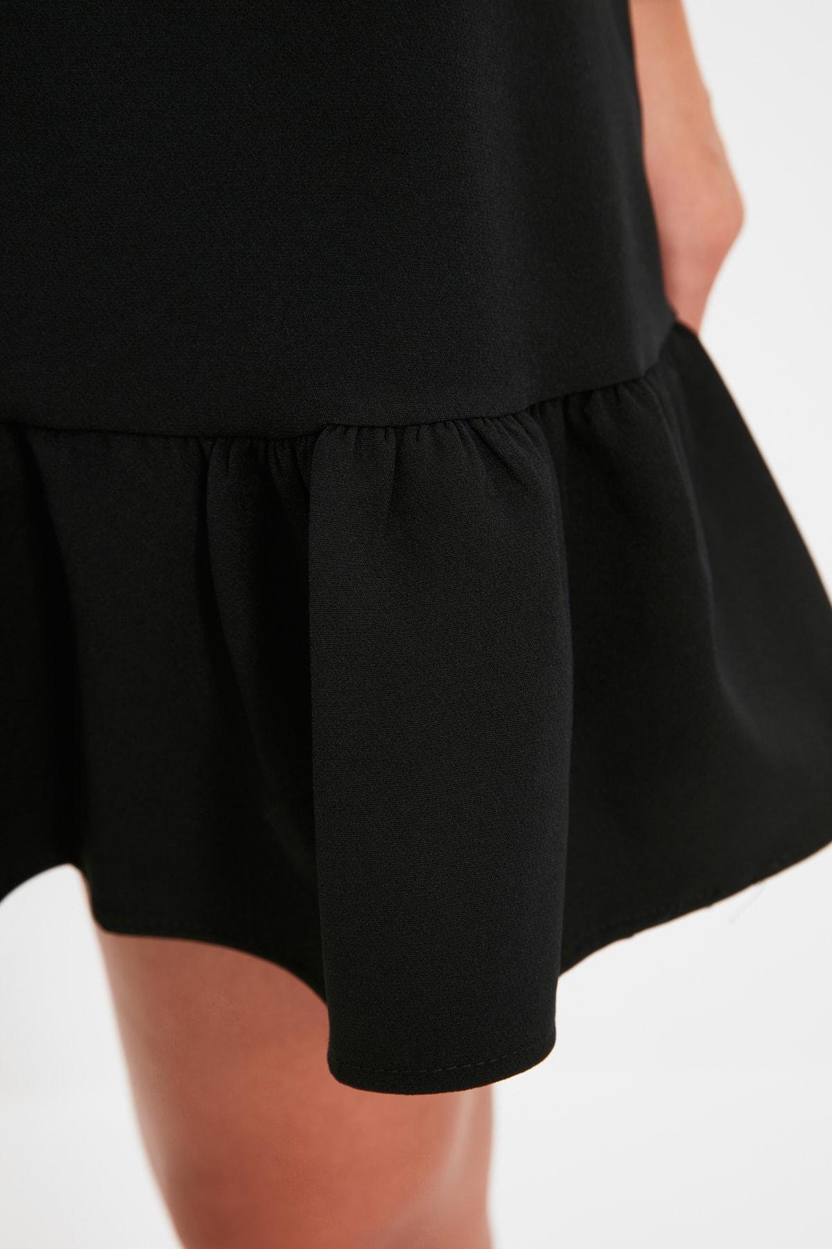 Black Ruffle Hem Mini Dress, , large image number 3
