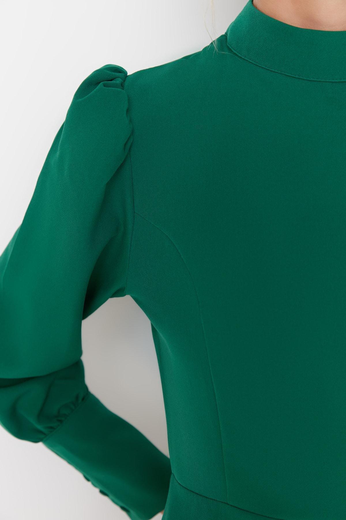 Green Ruffle Hem Mini Dress, , large image number 3