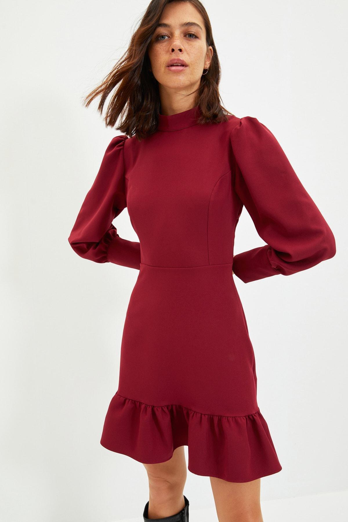 Red Ruffle Hem Dress, , large image number 2
