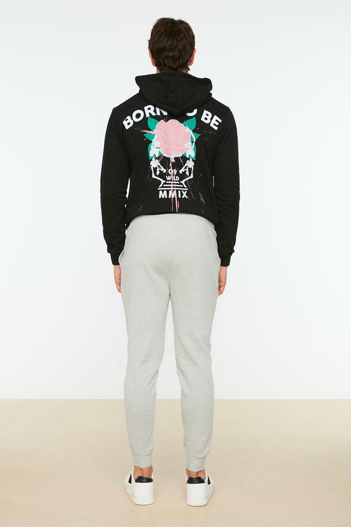 Grey Plain Sweatpants, Gray, large image number 9