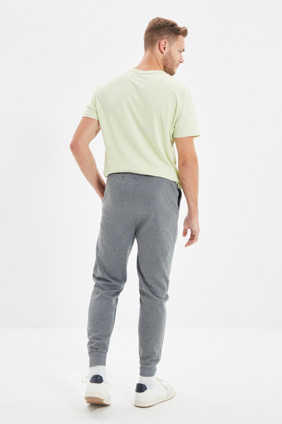 Grey Plain Sweatpants, Gray, large image number 10