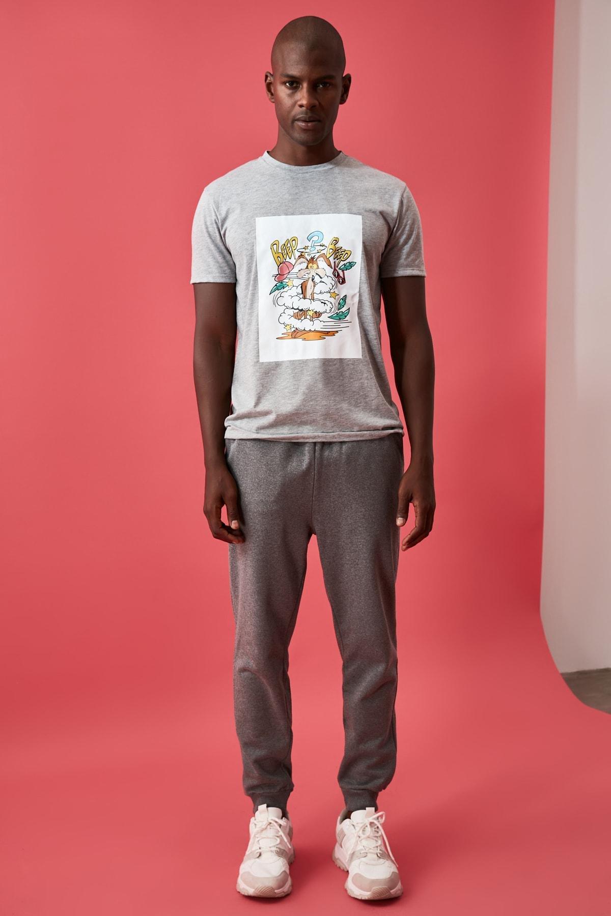 Grey Plain Sweatpants, Gray, large image number 13