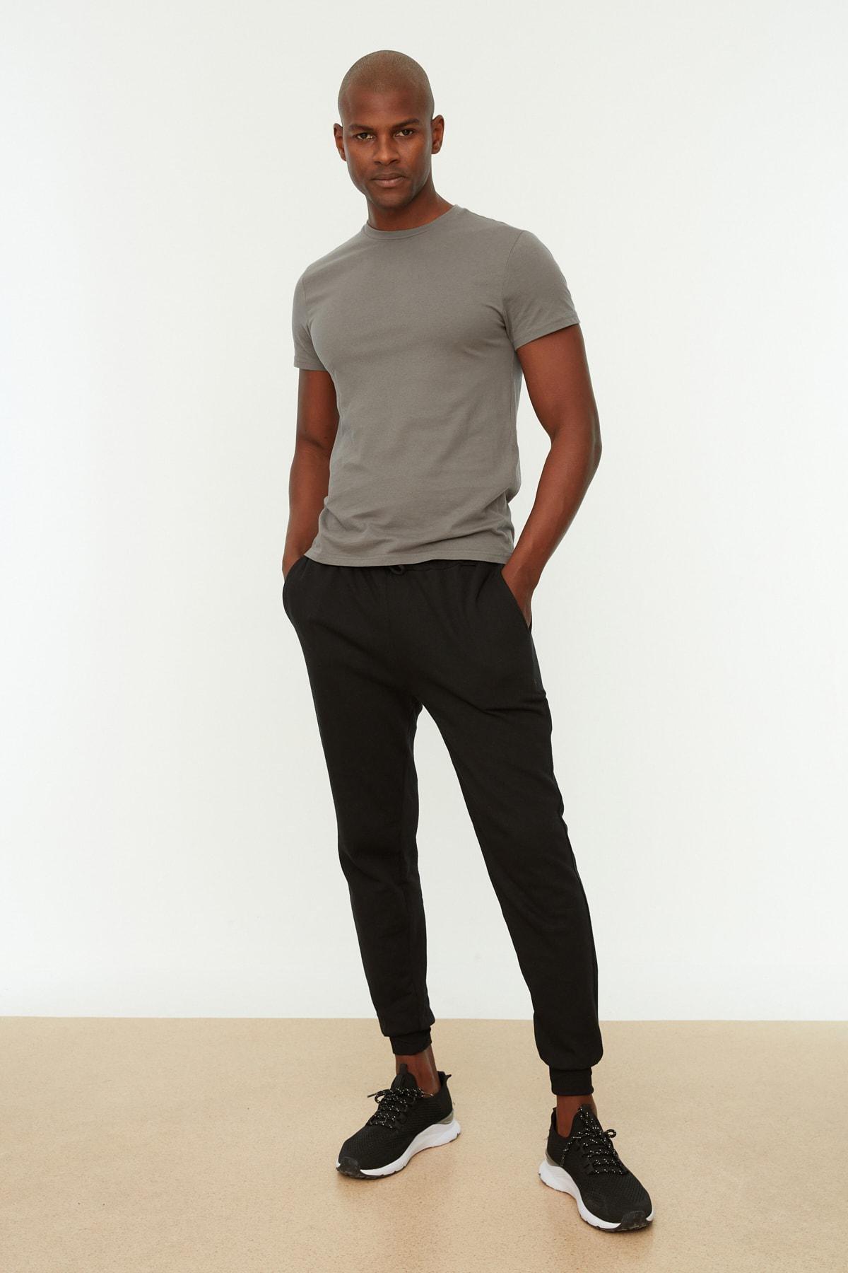 Black Joggers Mid Waist Sweatpants, , large image number 0
