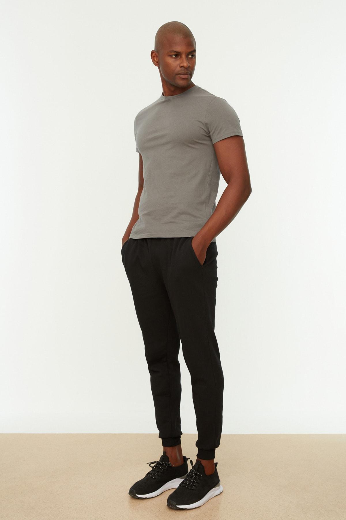 Black Joggers Mid Waist Sweatpants, , large image number 1
