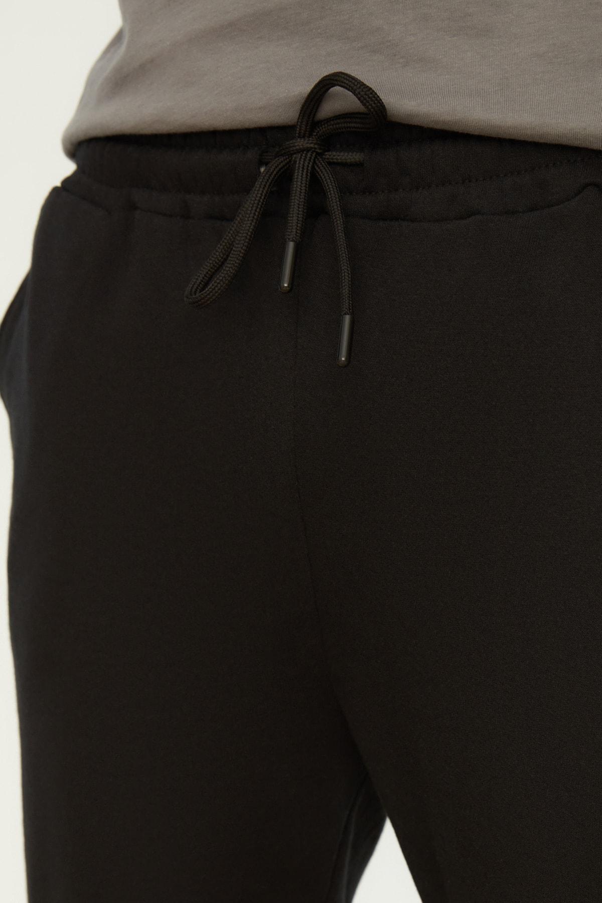 Black Joggers Mid Waist Sweatpants, , large image number 3