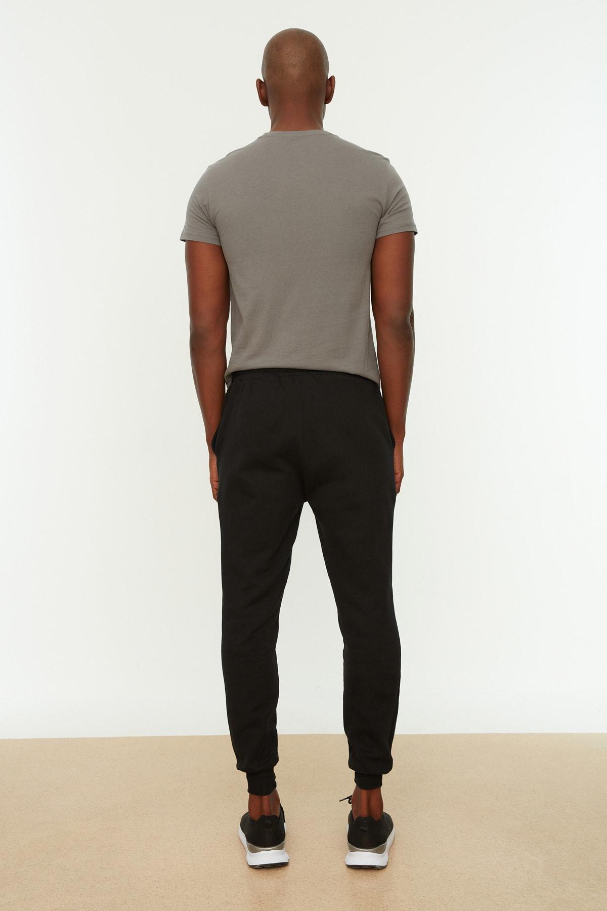 Black Joggers Mid Waist Sweatpants, , large image number 4