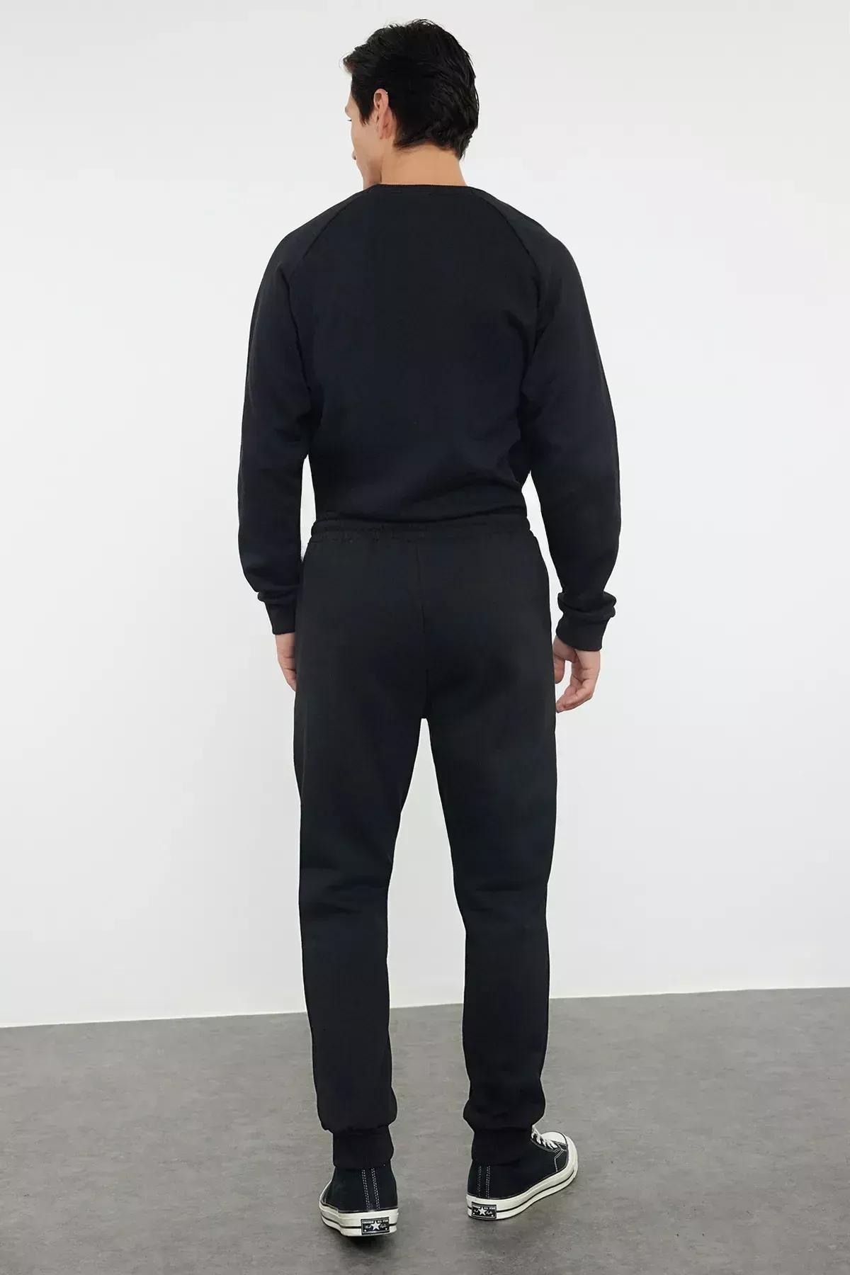 Black Joggers Mid Waist Sweatpants, , large image number 8