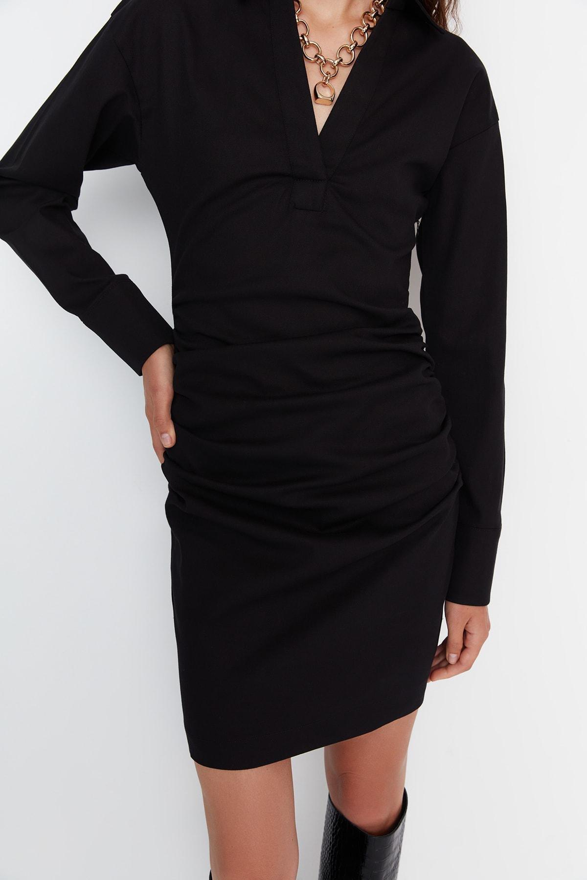 Black Shirt Mini Dress, , large image number 3
