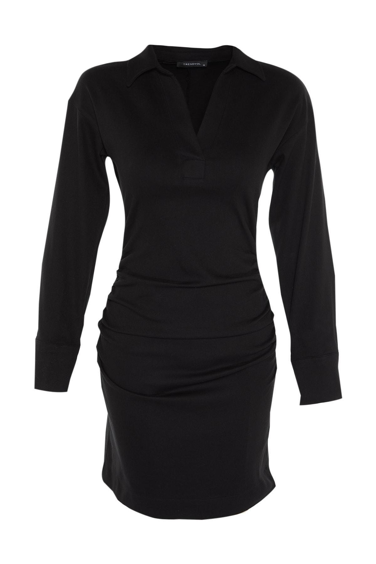 Black Shirt Mini Dress, , large image number 5