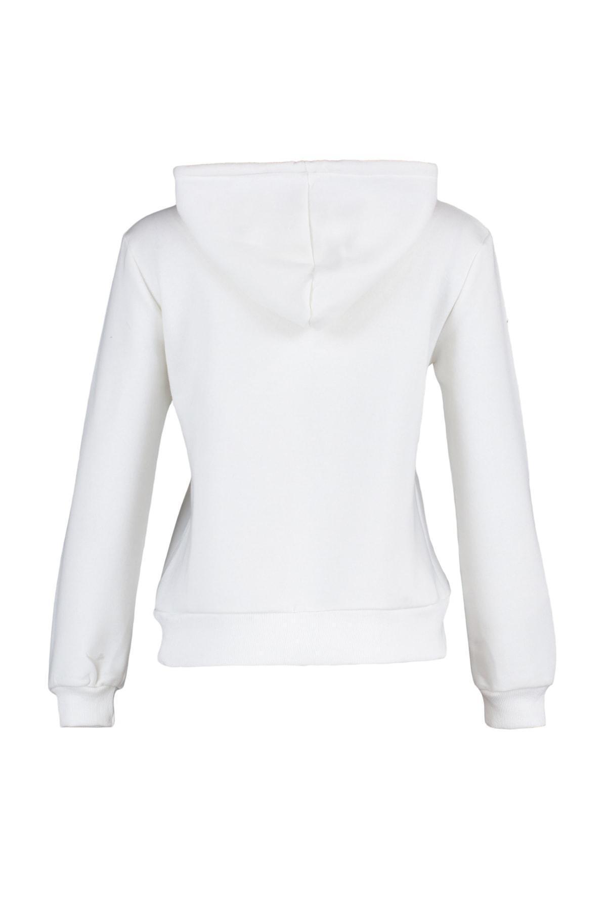 Beige Hooded Sweatshirt, , large image number 4