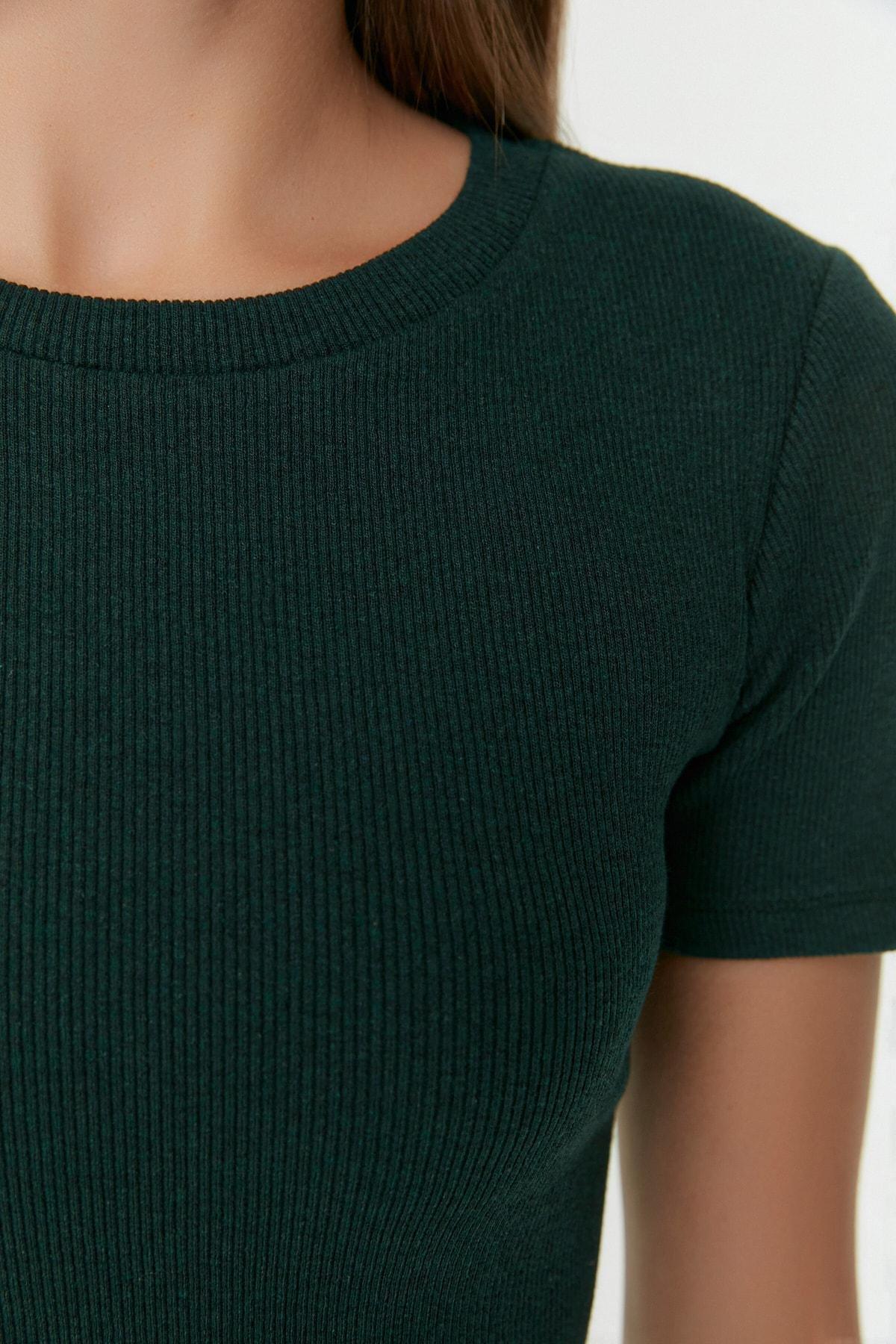 Green Crew Neck Bodycon Dress, , large image number 1