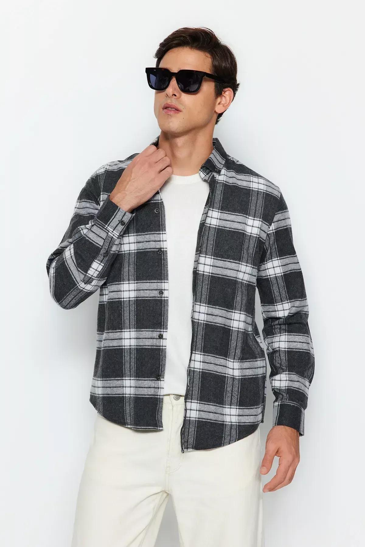 Multicolour Checkered Shirt, Gray, medium