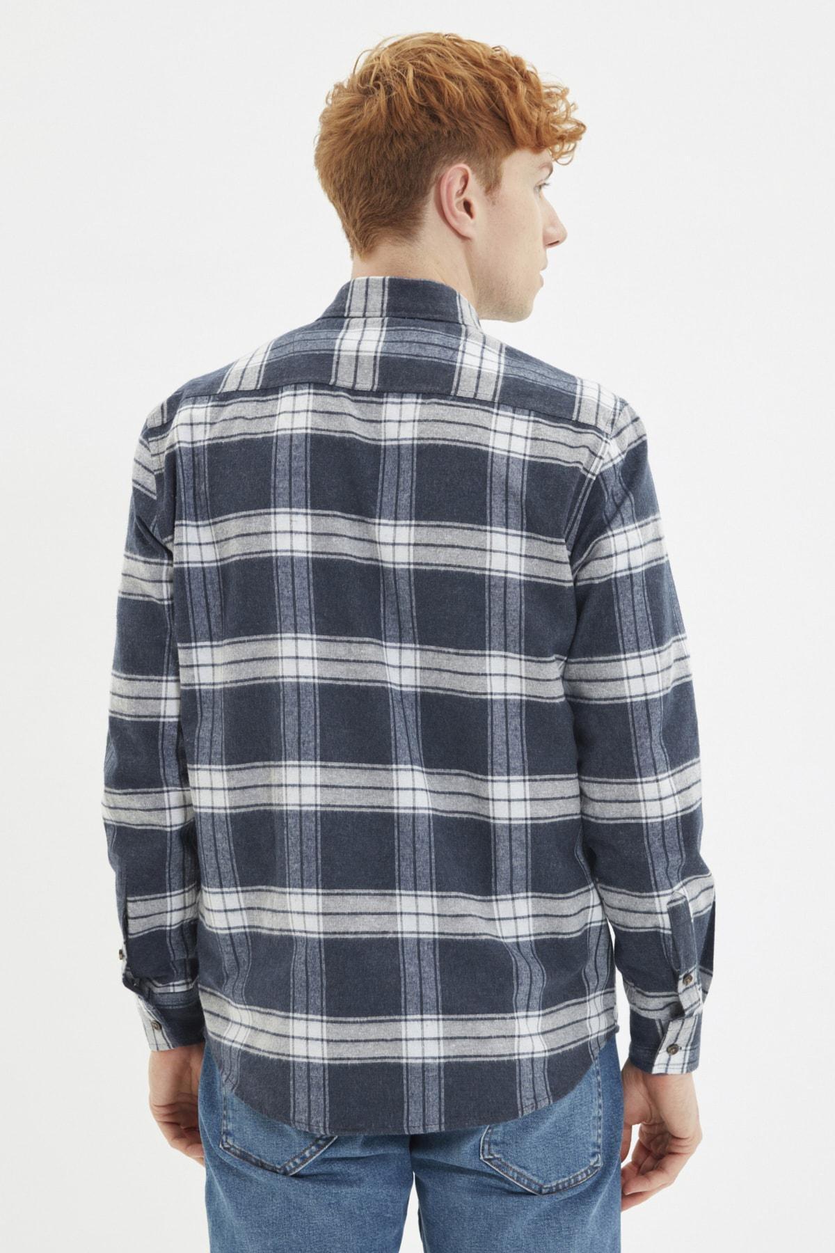 Navy Slim Shirt, Dark blue, large image number 4