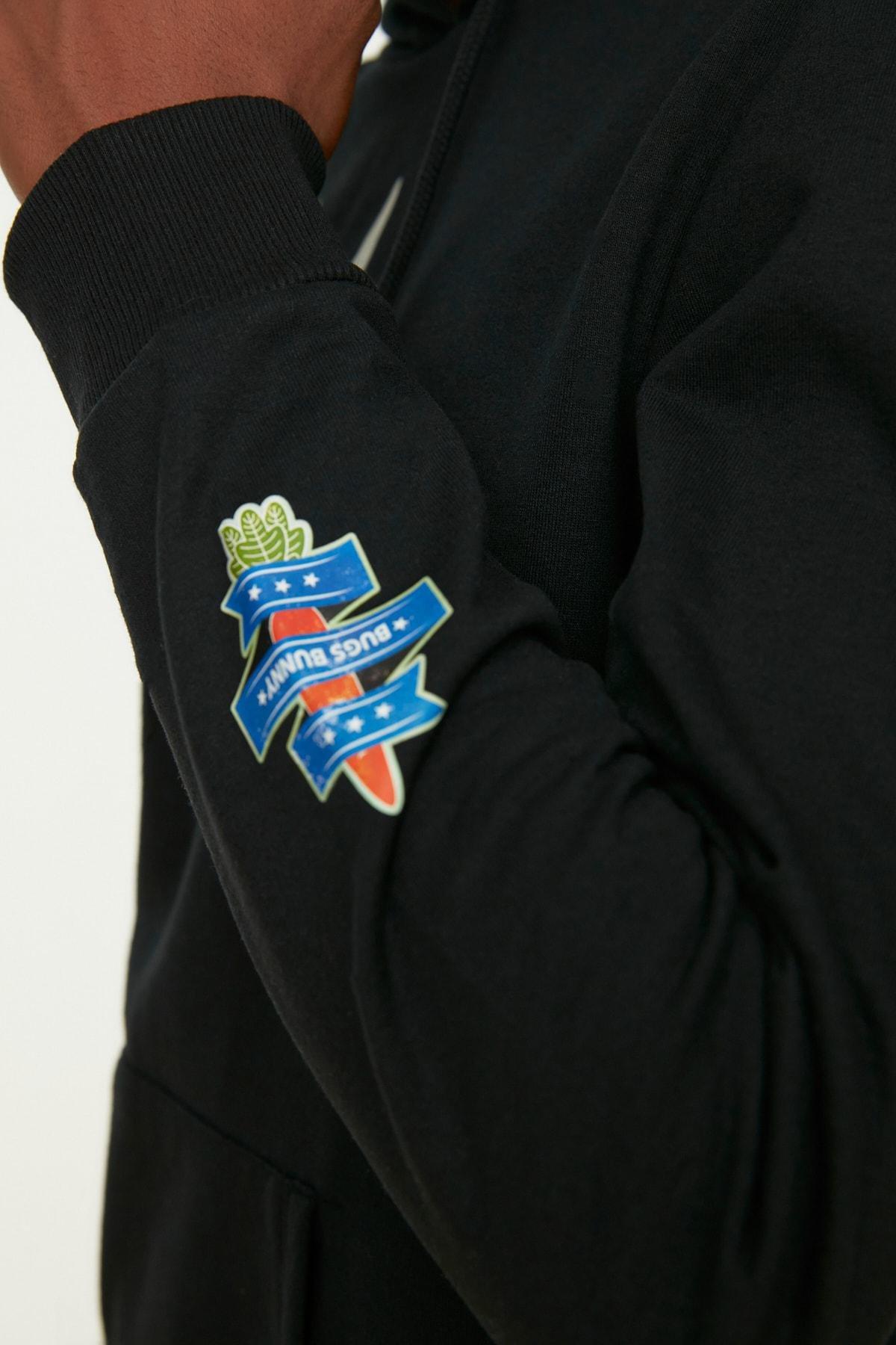 Black Hooded Sweatshirt, , large image number 4