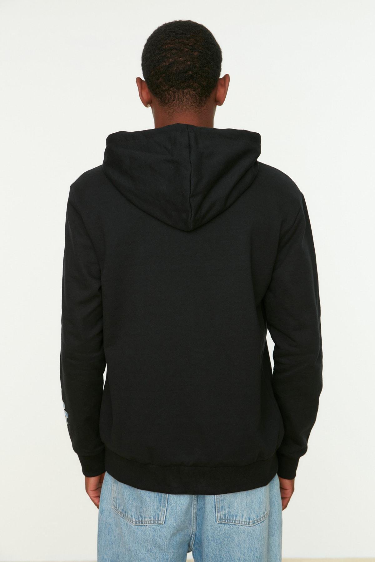 Black Hooded Sweatshirt, , large image number 6