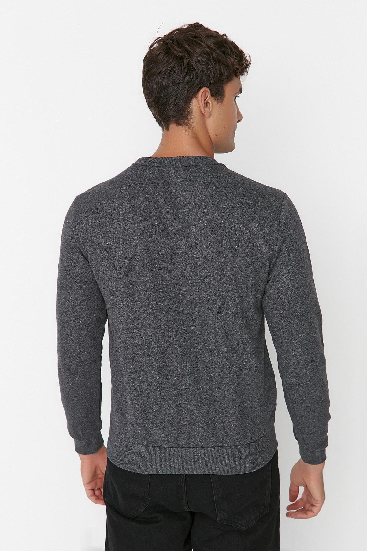 Trendyol - Grey Regular Crew Neck Sweatshirt