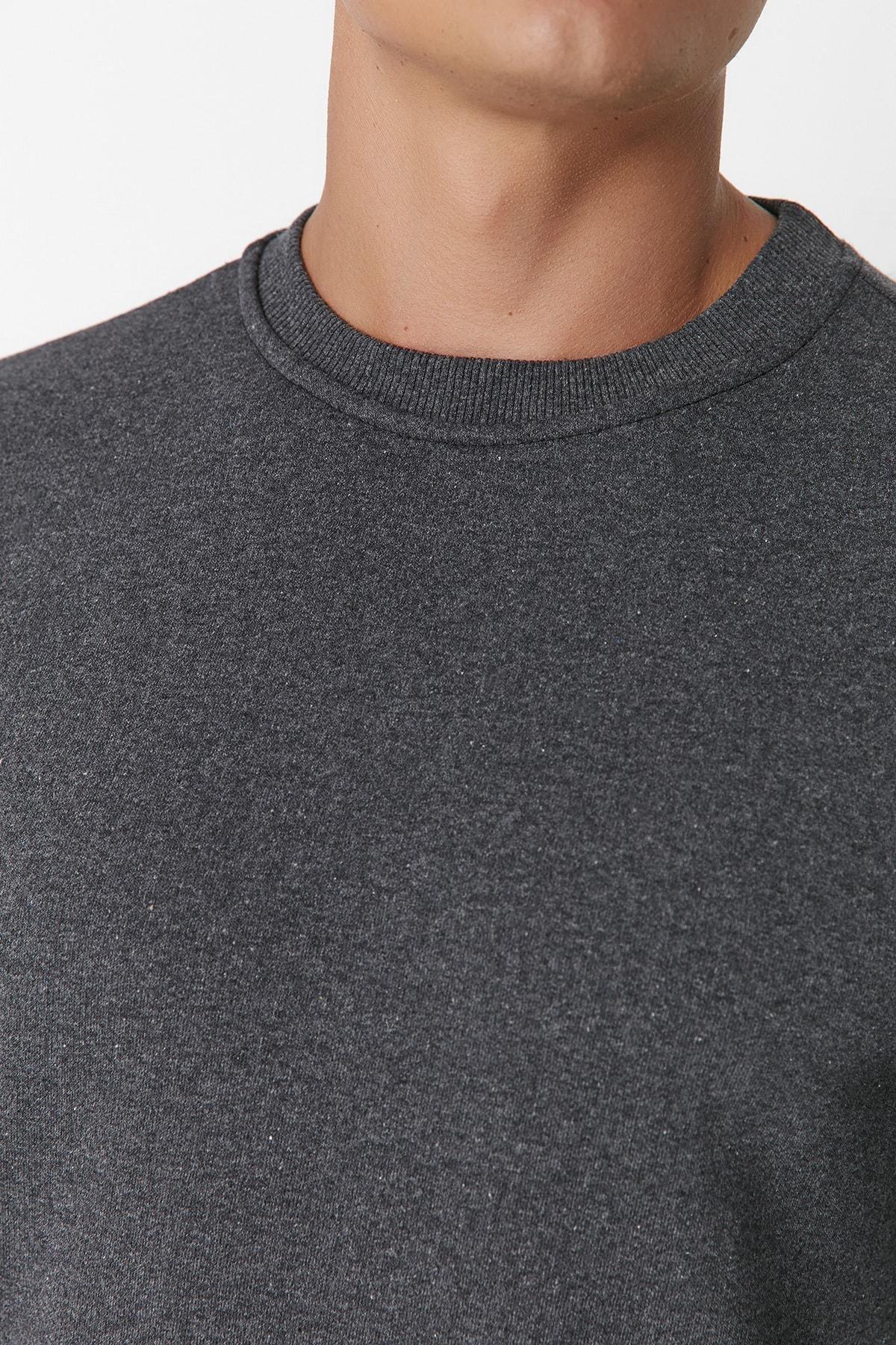 Trendyol - Grey Regular Crew Neck Sweatshirt