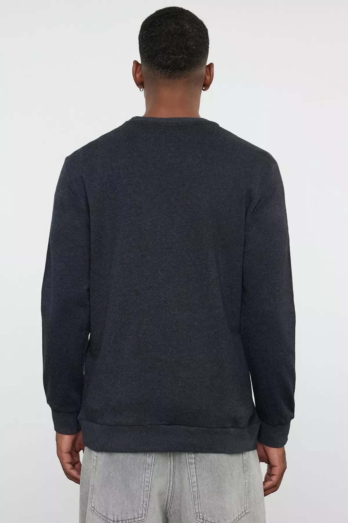 Trendyol - Grey Regular Crew Neck Sweatshirt