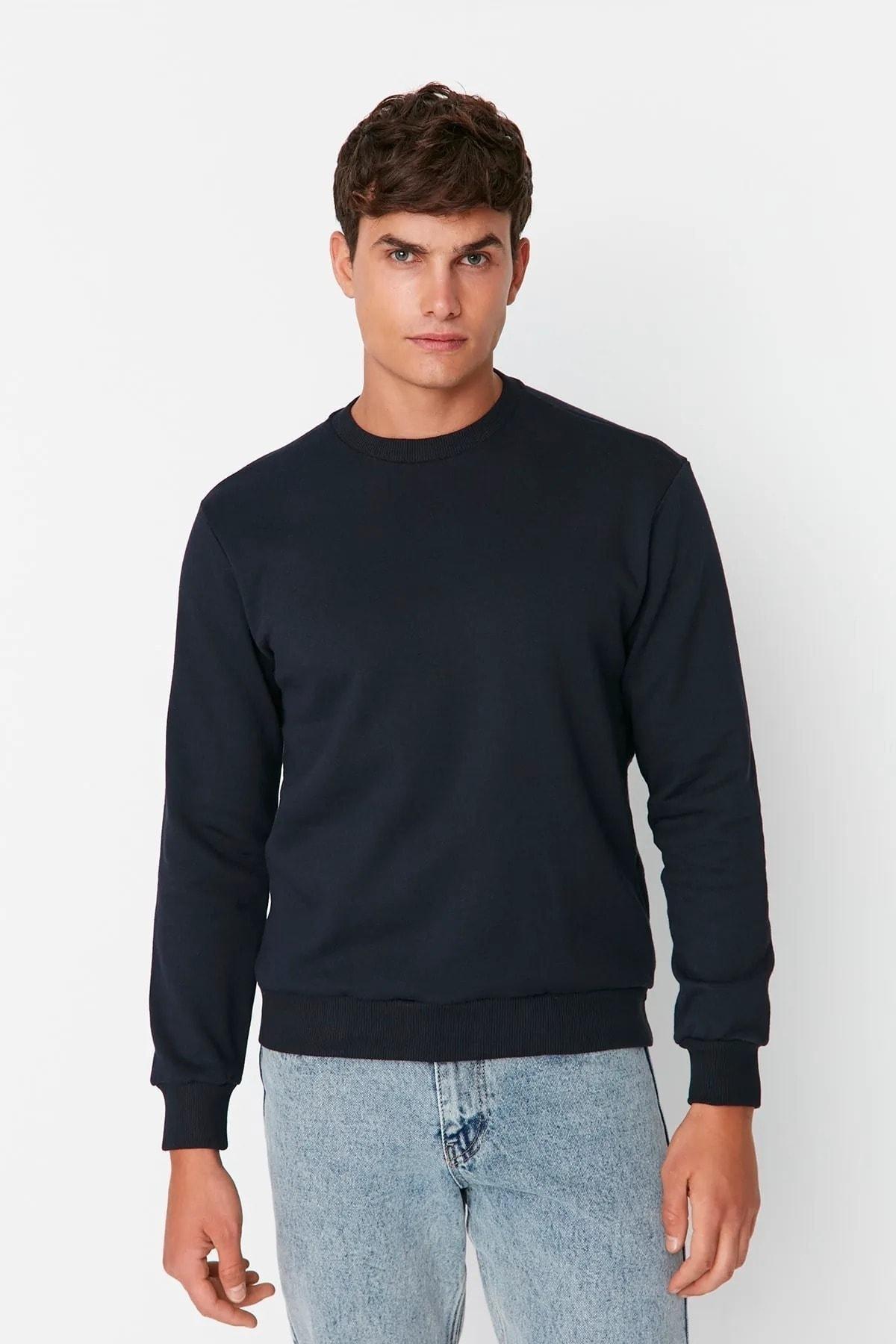 Blue Crew Neck Sweatshirt, , large image number 1