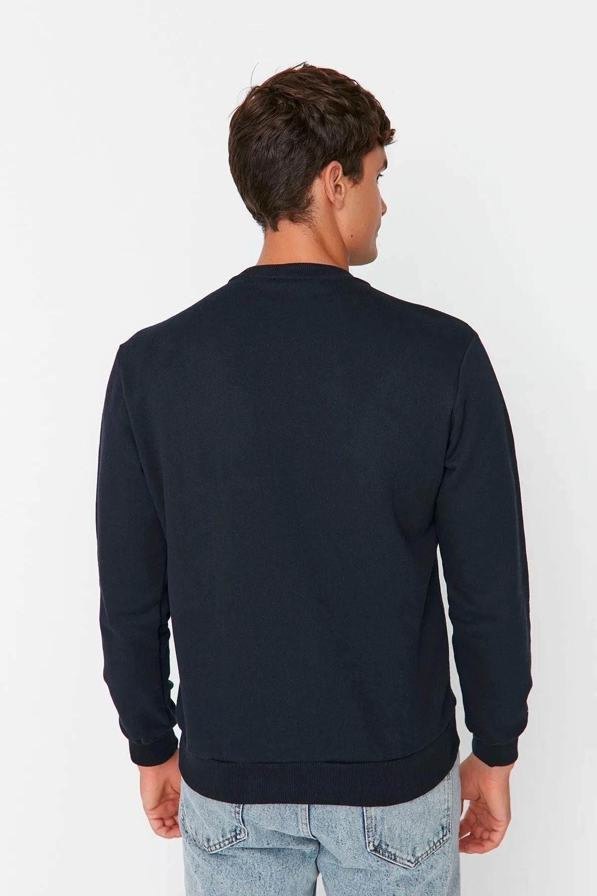 Blue Crew Neck Sweatshirt, , large image number 5