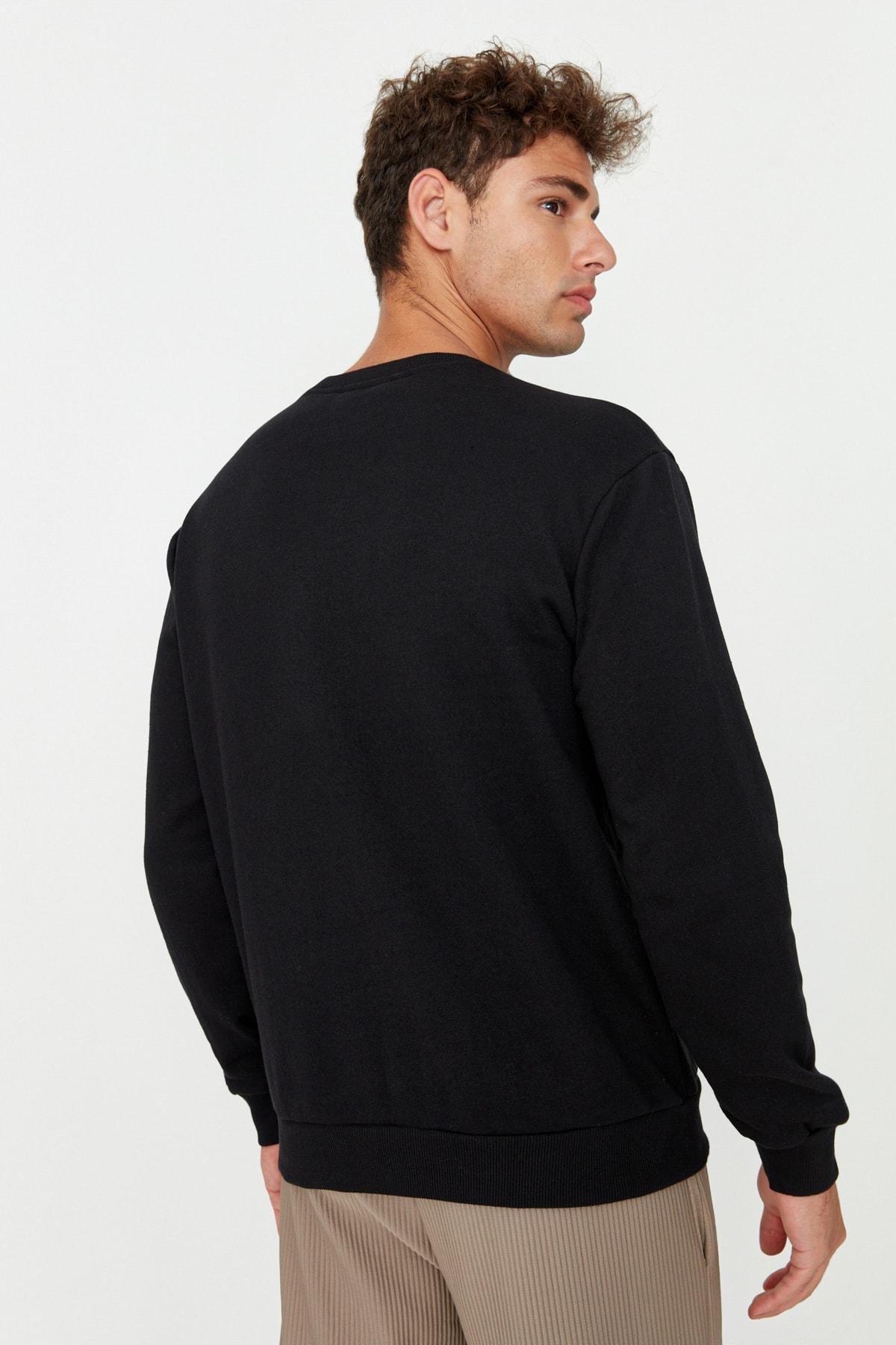 Black Crew Neck Sweatshirt, , large image number 10