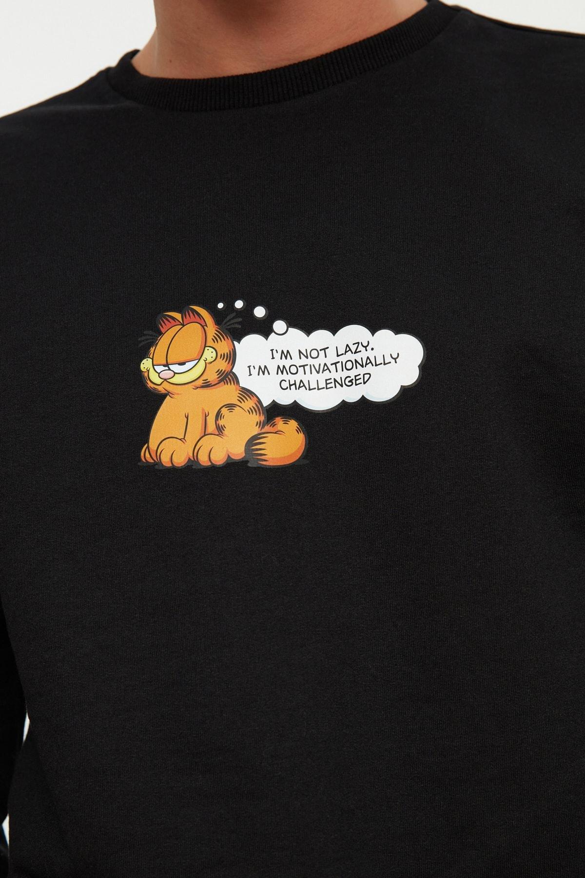 Black Regular Crew Neck Sweatshirt, , large image number 2