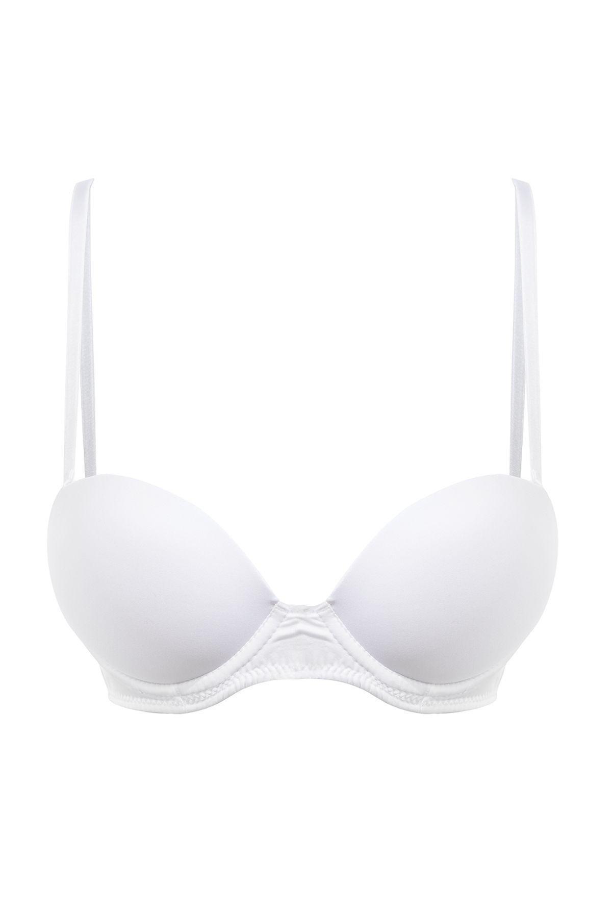 White Rope Strap Push-Up Bra, White, large image number 5