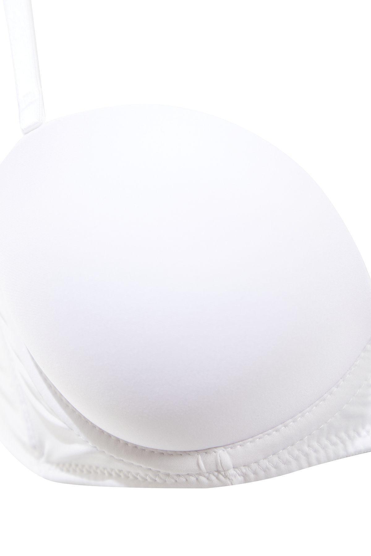 White Rope Strap Push-Up Bra, White, large image number 8