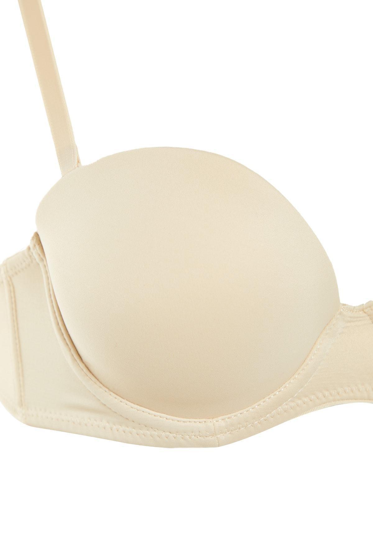 Beige Plain Bra, , large image number 7