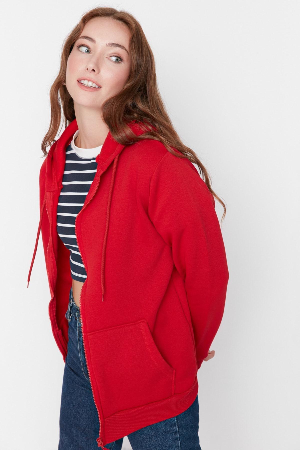 Red Boyfriend Sweatshirt, Red, large image number 2