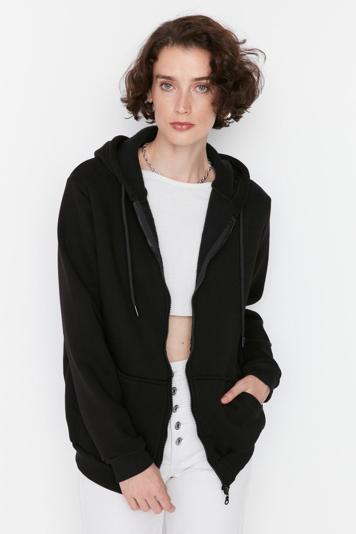 Black Oversize Sweatshirt, , large image number 0
