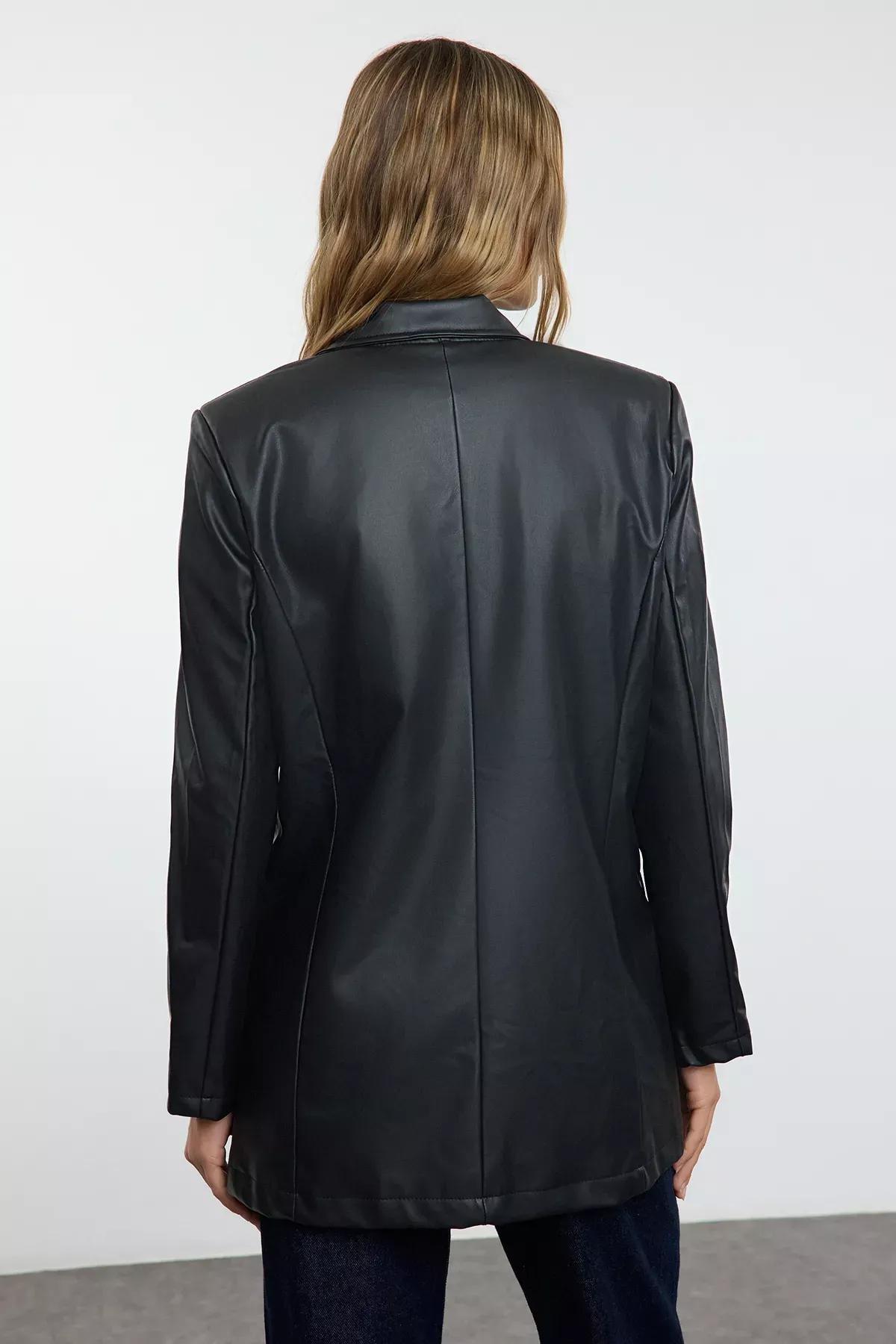 Black Regular Lapel Collar Blazer, , large image number 9
