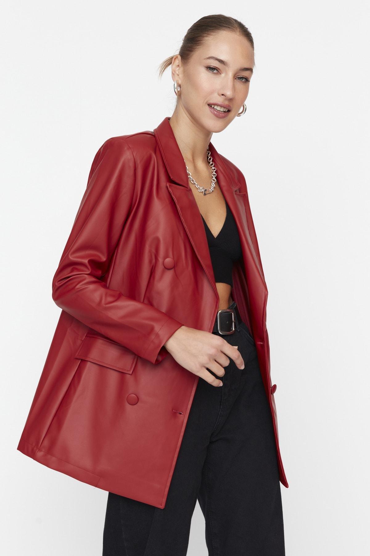 بليزر بقصة عادية، برغندي, Burgundy, large image number 1